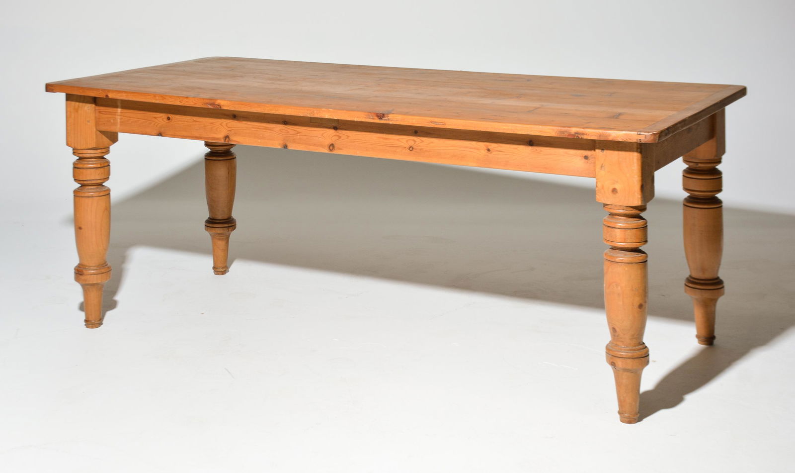 British Pine Farmhouse Table with Turned Legs (1 of 3)
