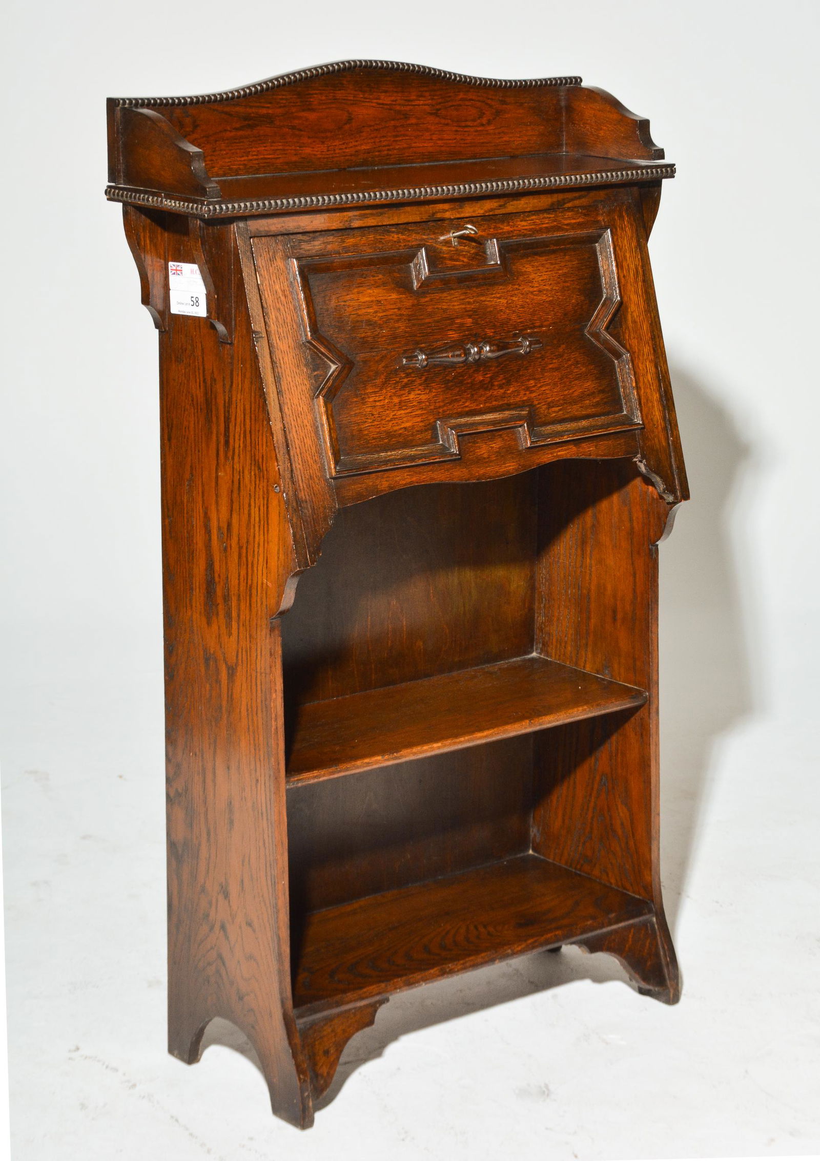 Jacobean Oak Drop Front Bookshelf (1 of 6)