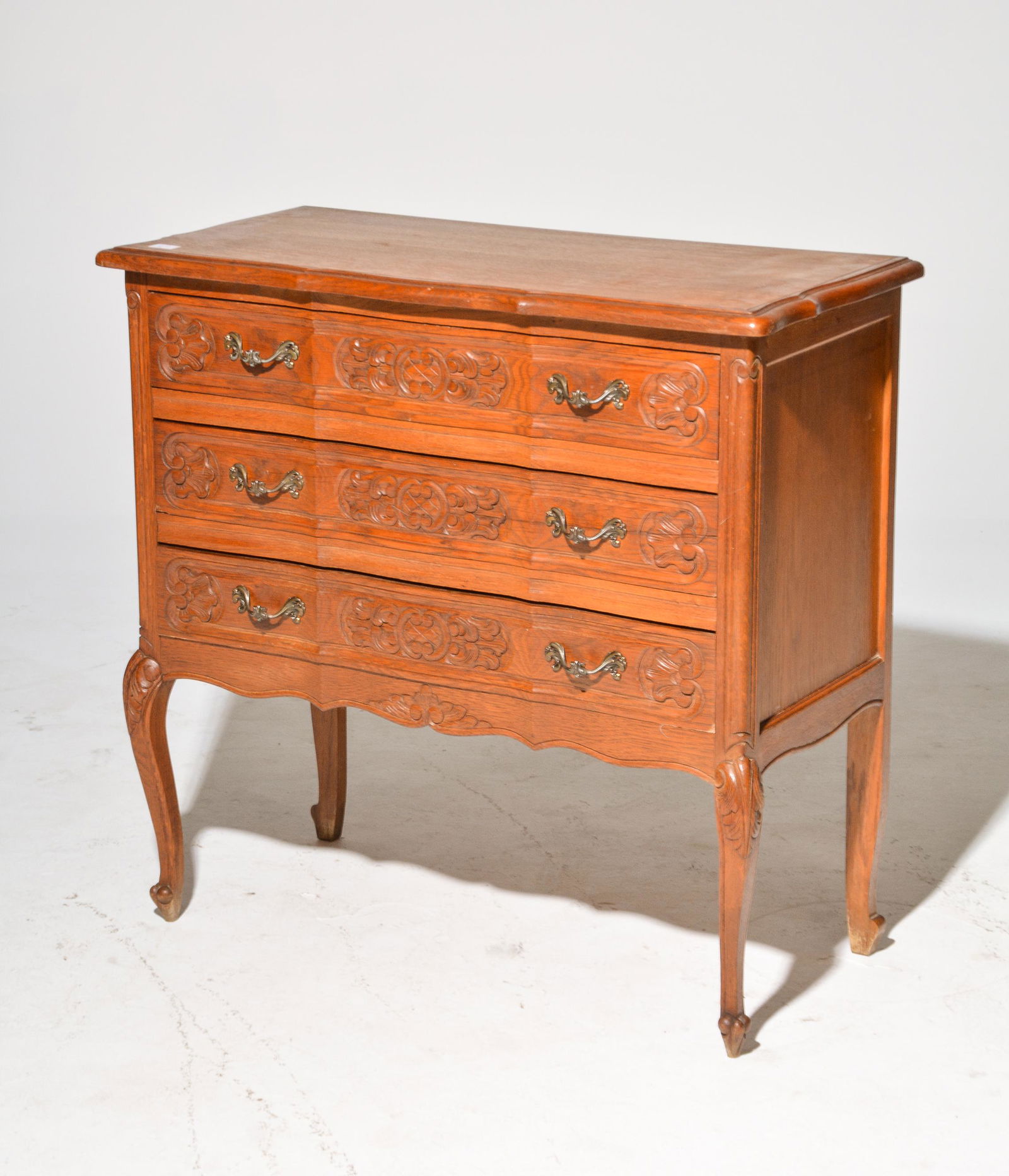 Louis XV Style 3 Drawer Oak Chest (1 of 3)