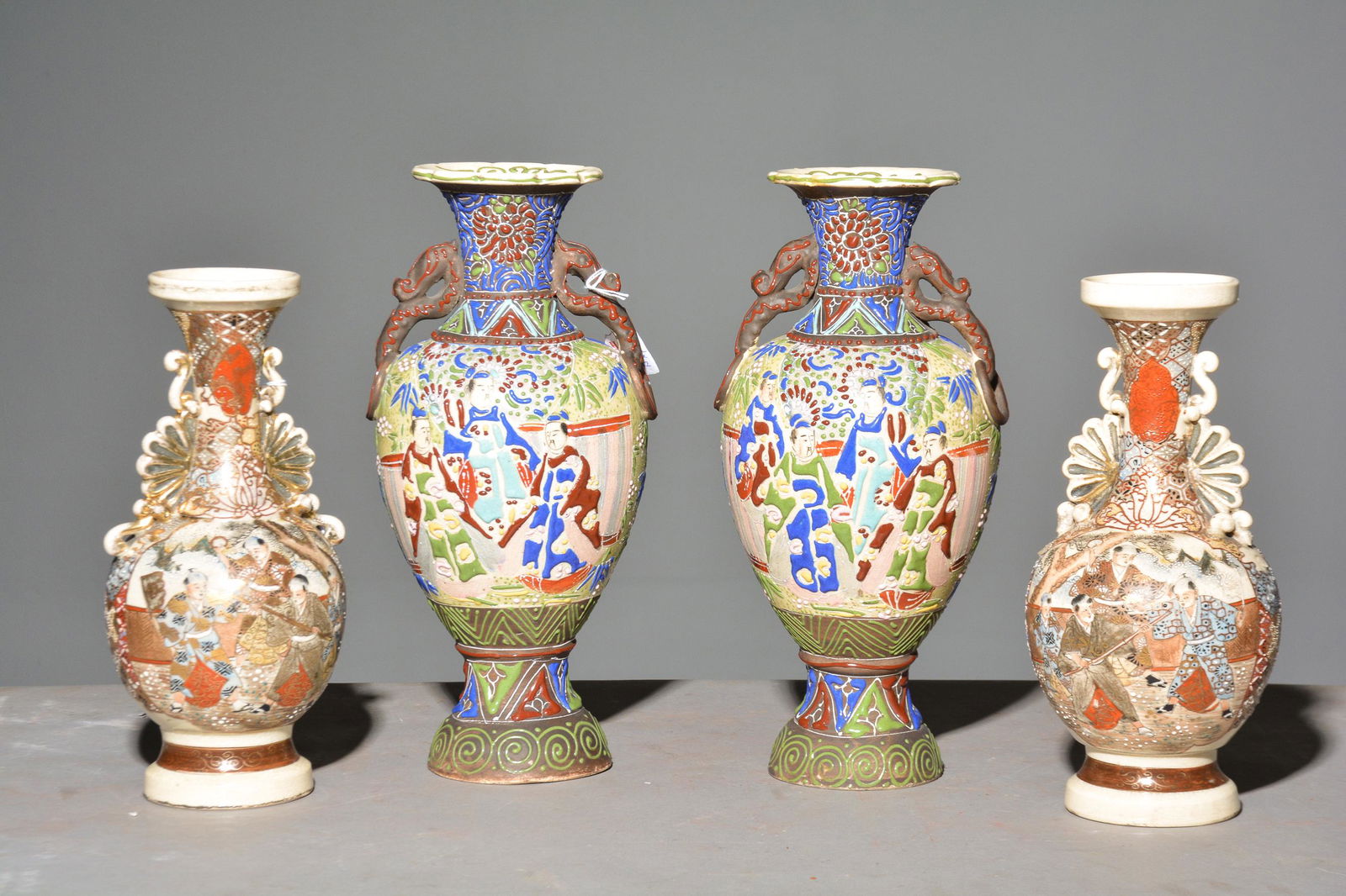 4 Asian Painted / Enameled Vases (1 of 5)