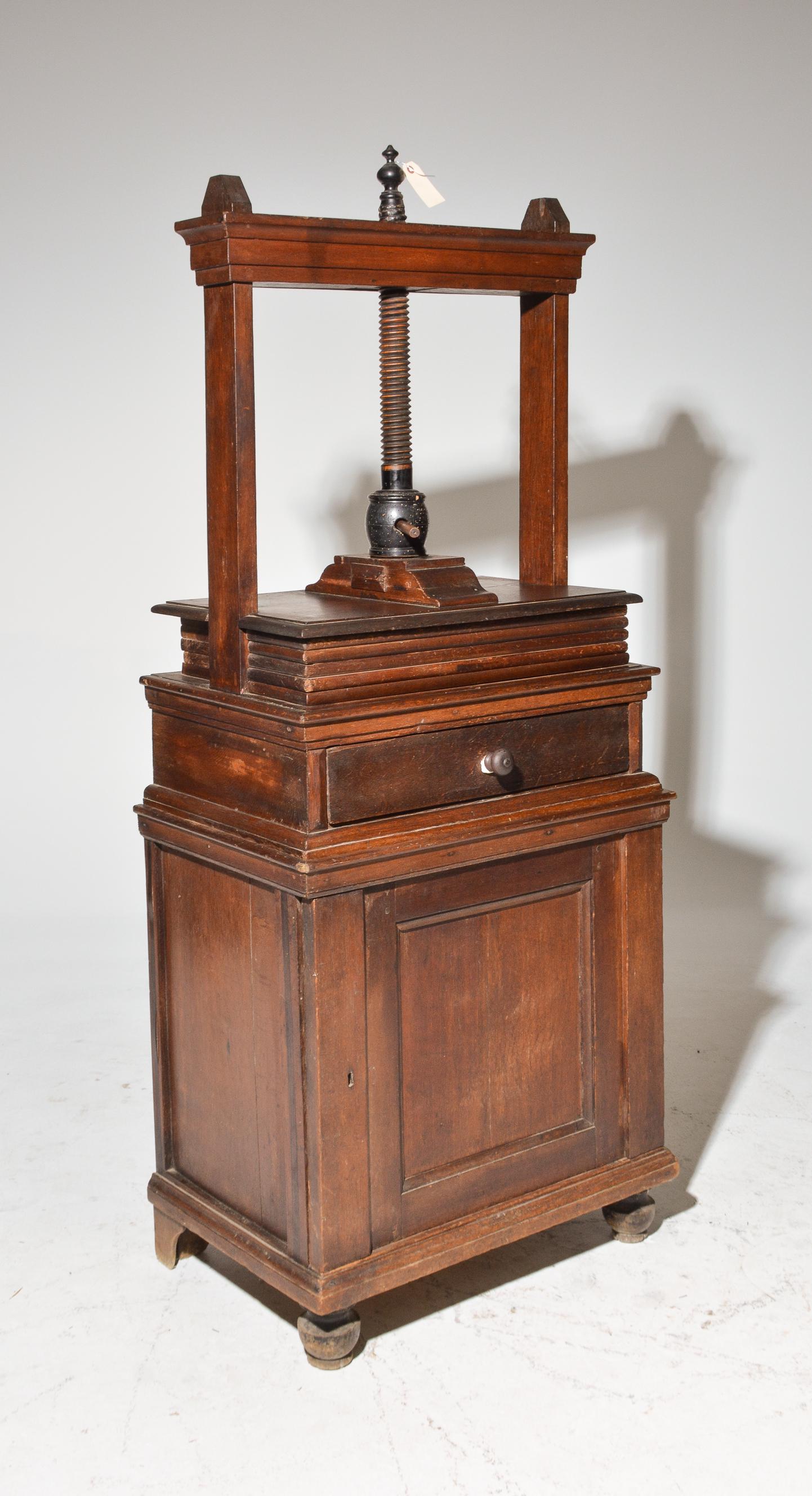 Belgian Large Oak Book Press on Cabinet Base c.1850 (1 of 7)