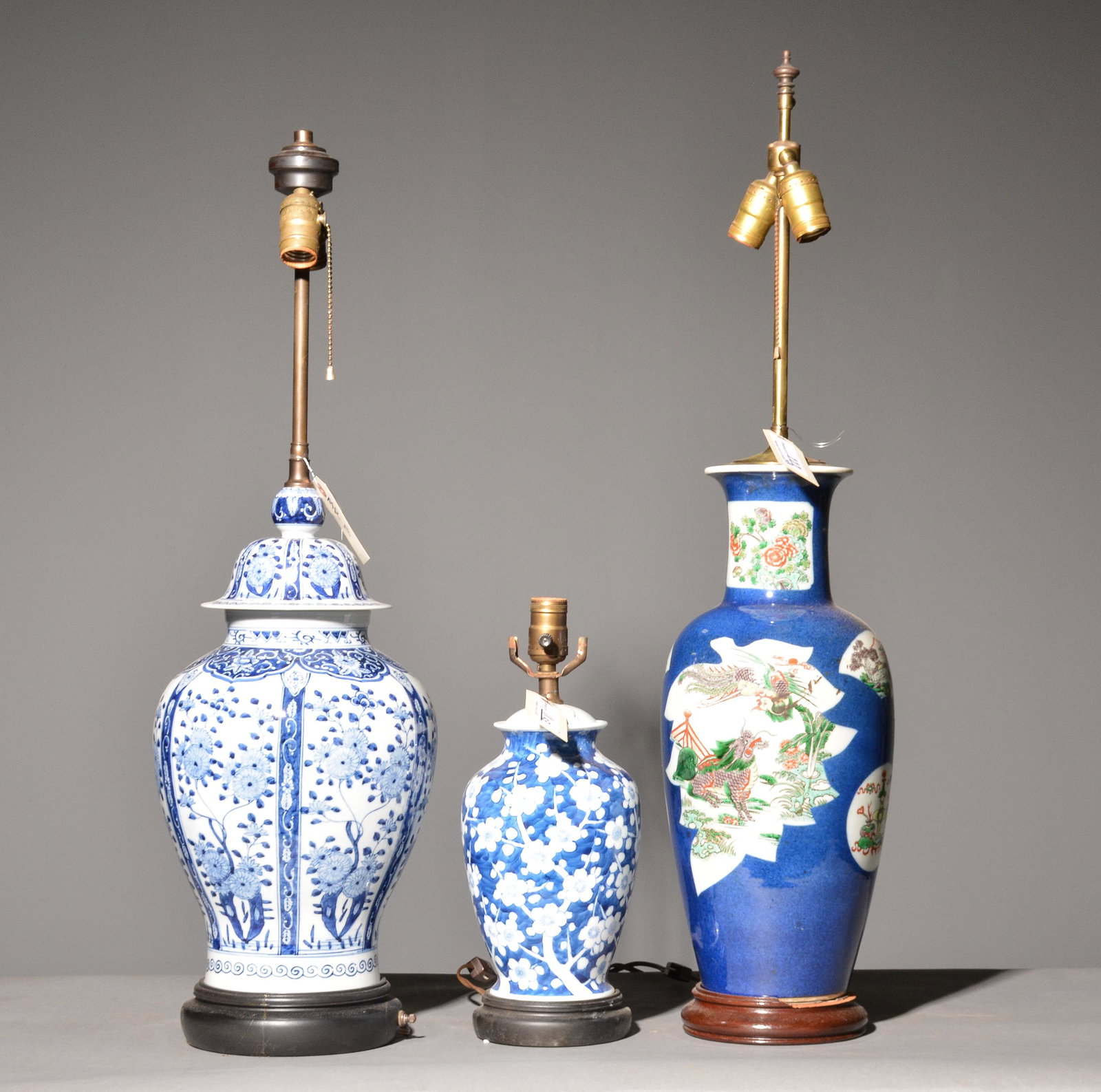 3 Assorted Blue & White / Asian Style Lamps (1 of 4)