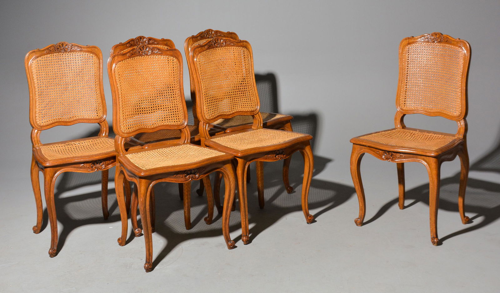 6 Louis XV Style Cane Seat / Back Chairs (1 of 4)