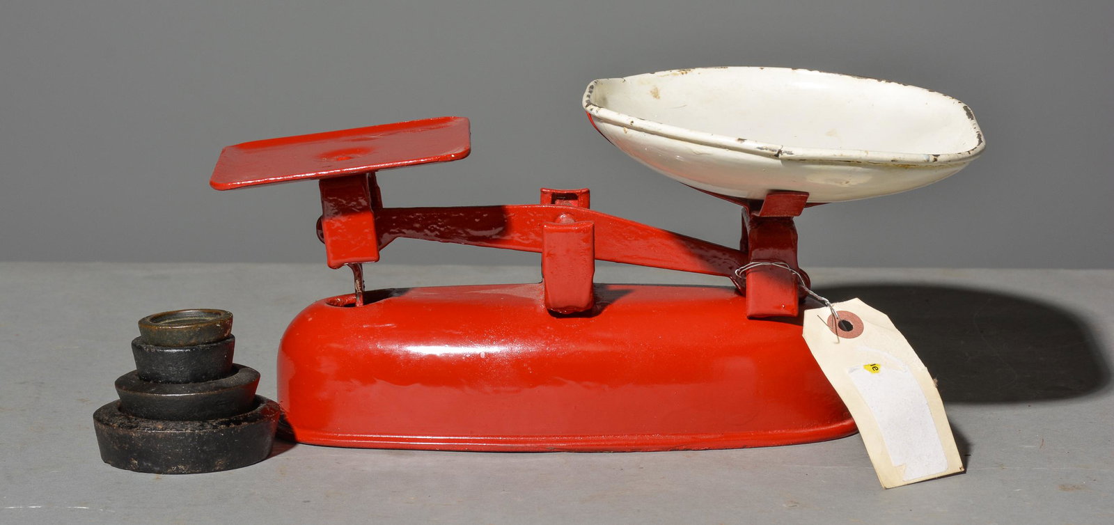 British Red Balance Scale with Weights (1 of 2)