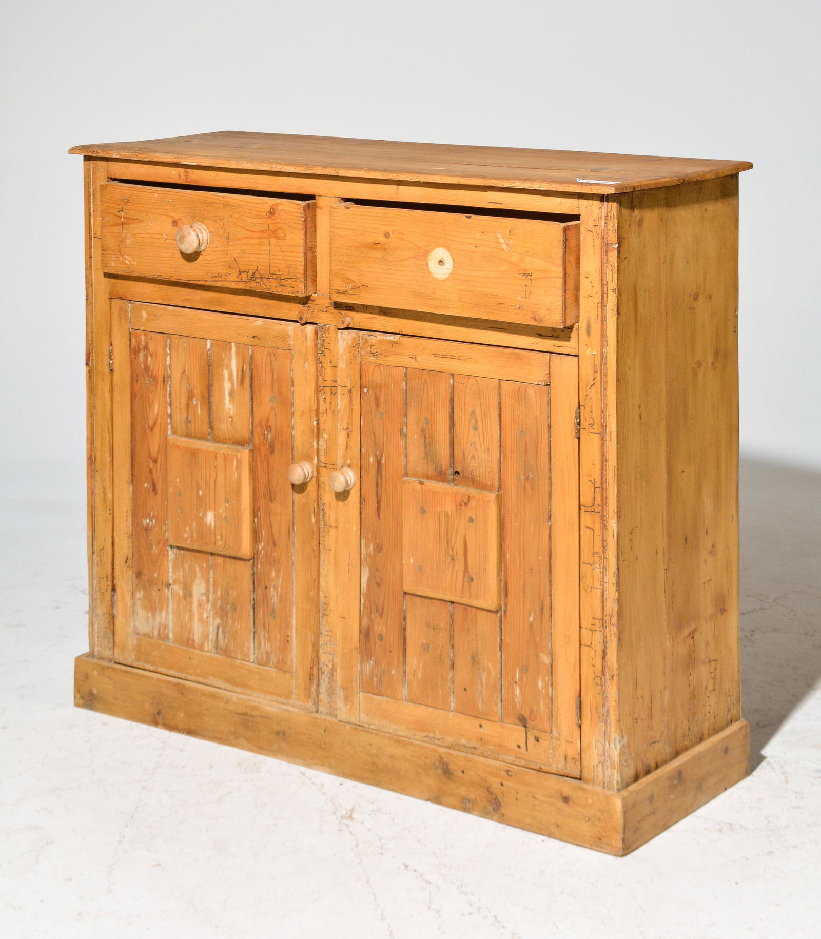 Irish Pine 2 Drawer 2 Door Cabinet (1 of 4)