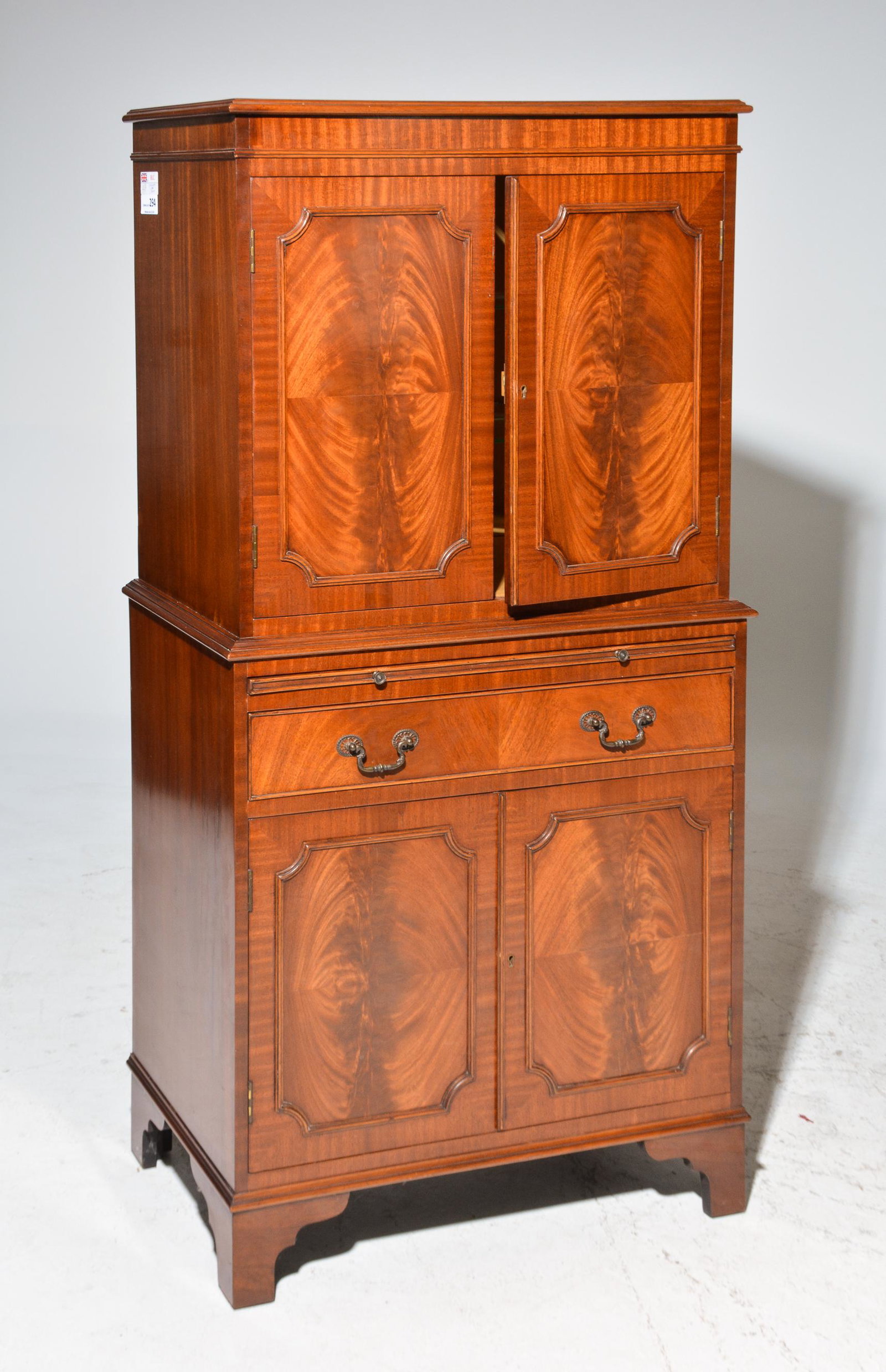 British Mahogany Cocktail / Bar Cabinet: British Mahogany Cocktail / Bar Cabinet - 58.5 in tall x 30 x 17
