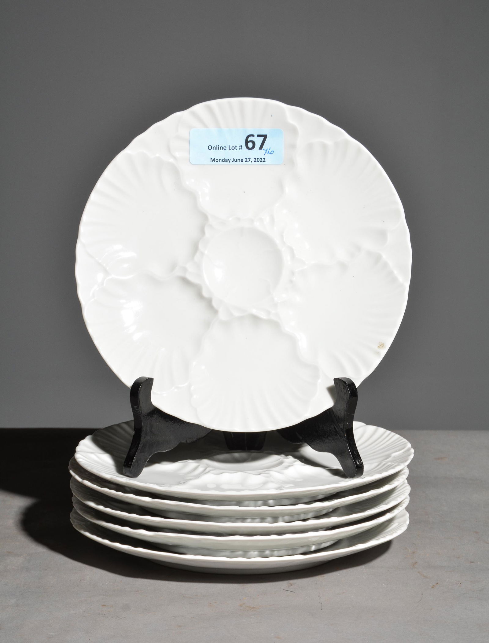6 Bavaria West German White Oyster Plates (1 of 3)