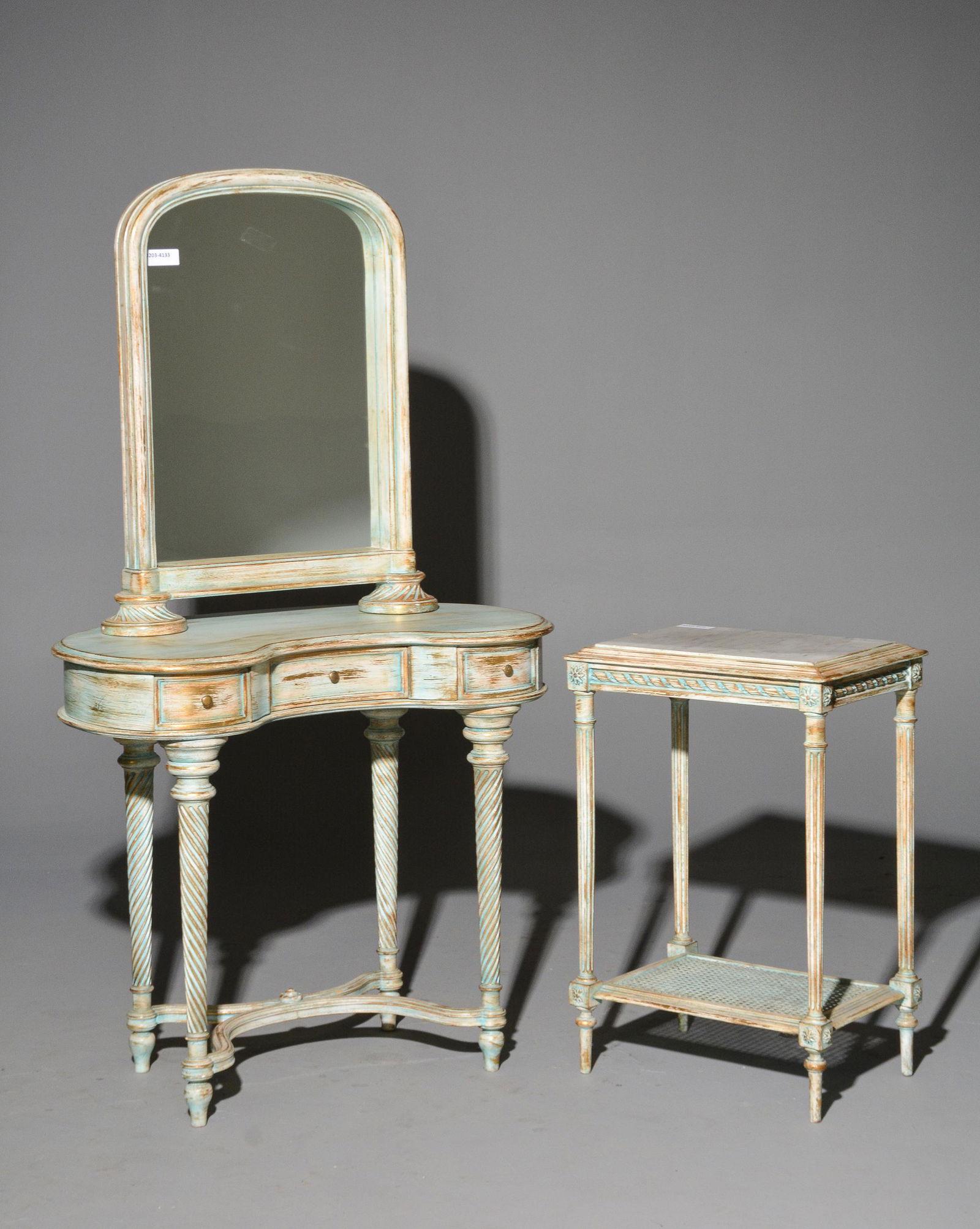 Louis XVI Style painted Dressing Table & Side Table (1 of 4)