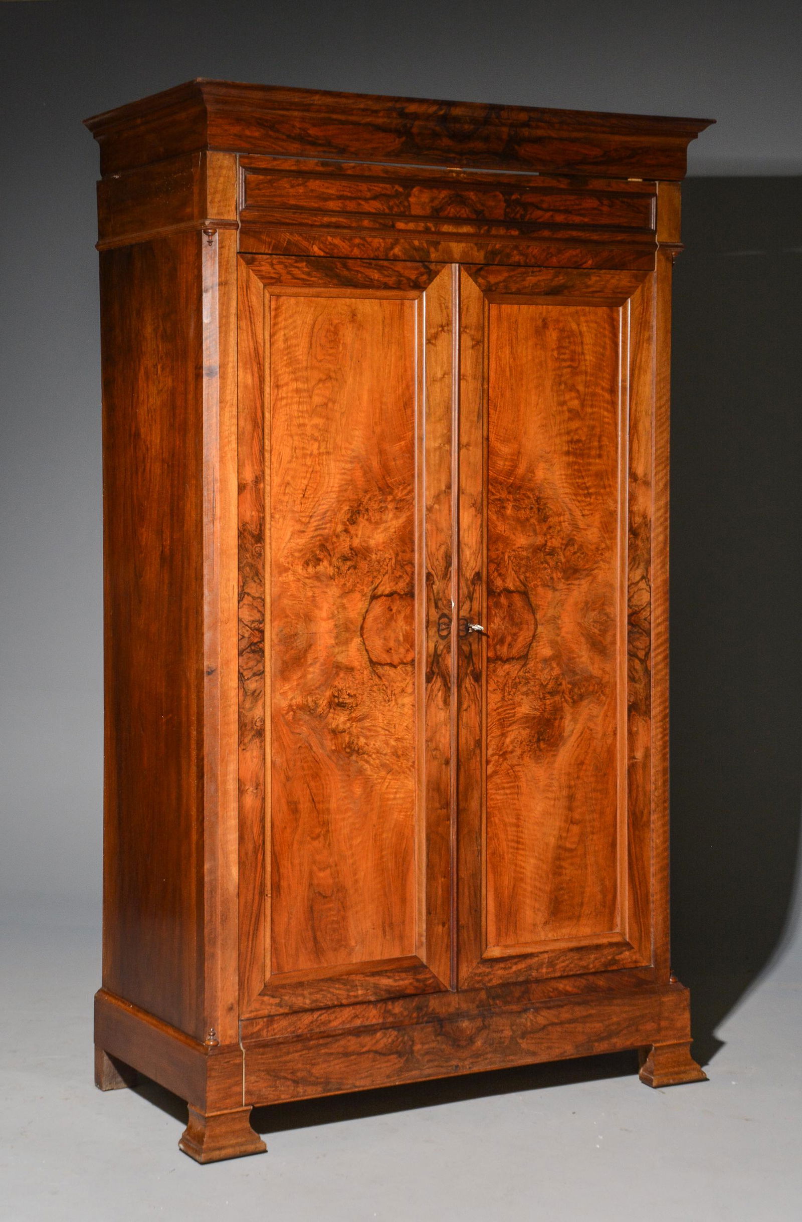 Louis Philippe Style Walnut Double Door Robe (1 of 6)