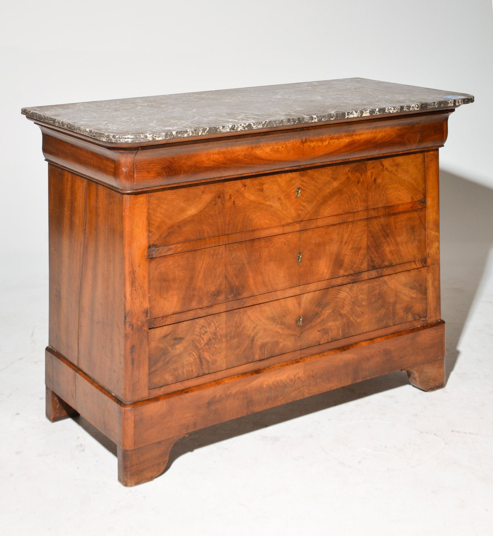 Louis Philippe Style Marble Top Walnut Commode (1 of 4)