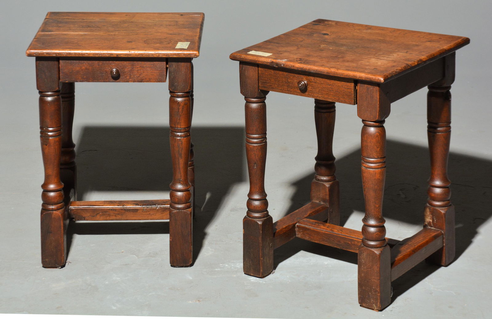 2 French Oak Occasional Tables with Drawers (1 of 4)