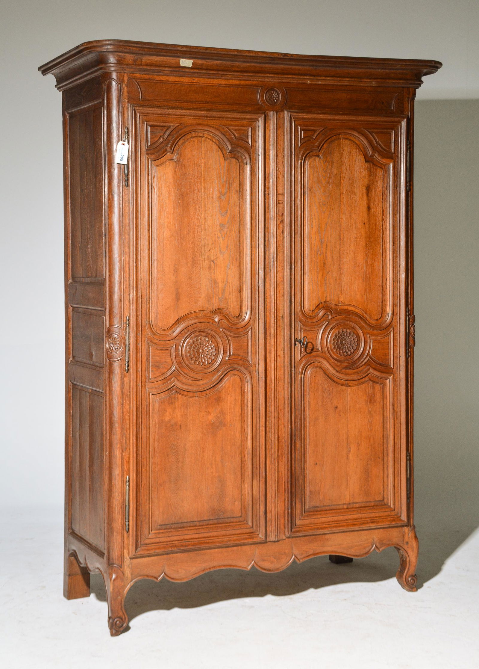 Louis XV Style Oak Double Door Armoire (1 of 4)