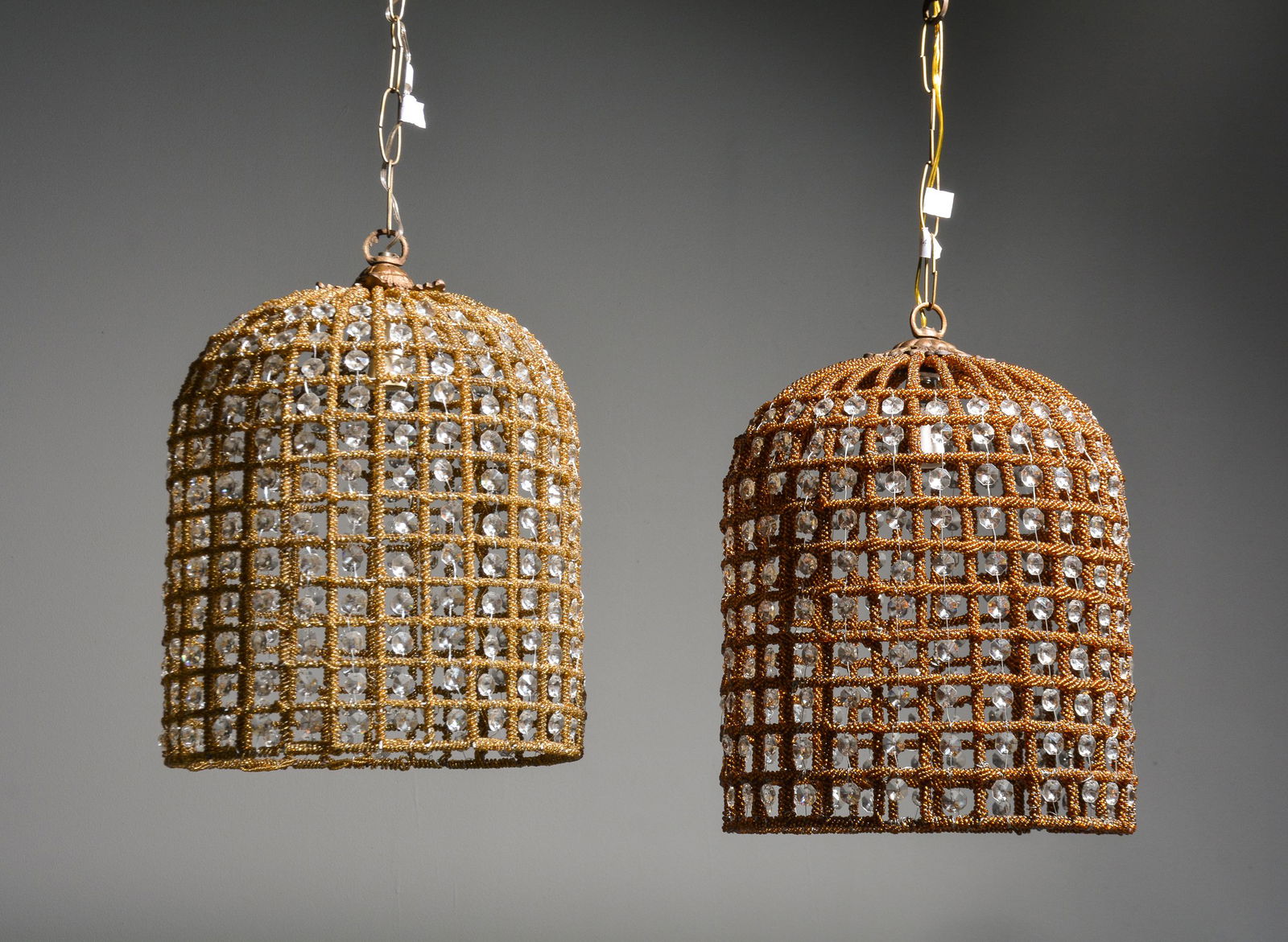 New Item, 2 Empire Style Basket Shape Chandeliers (1 of 5)