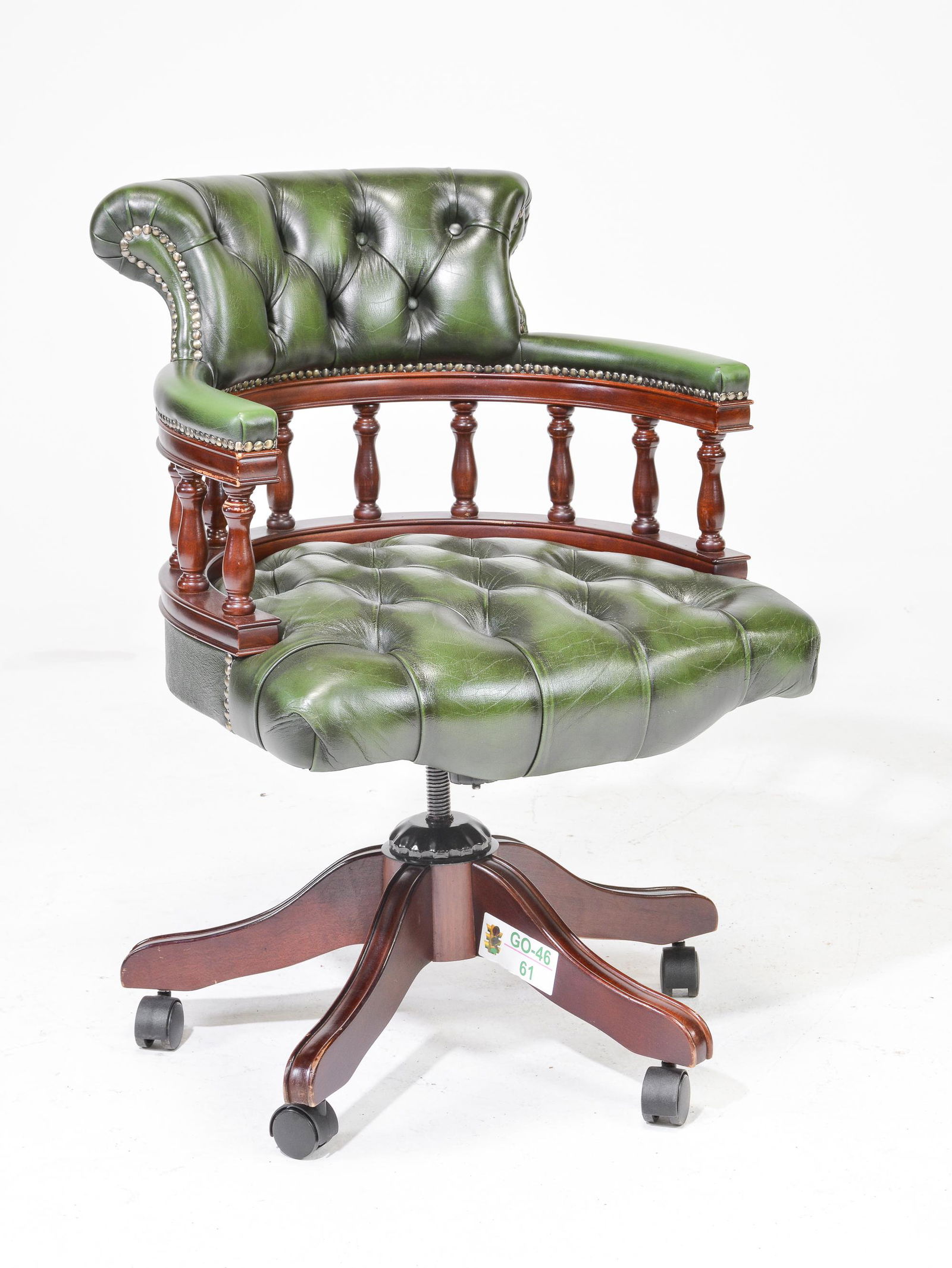 British Green Leather Chesterfield Office Chair Jul 04, 2022