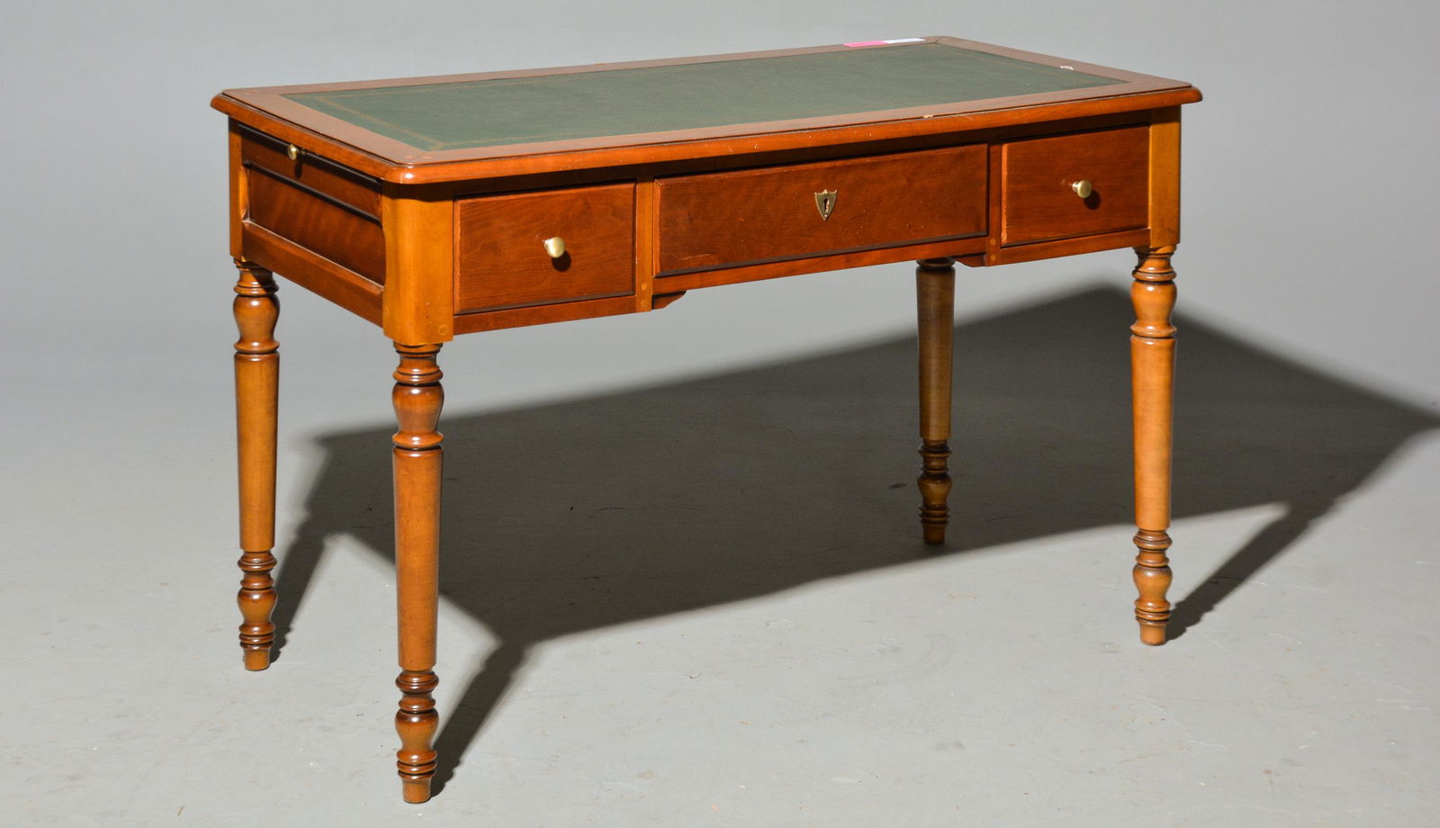 Louis Philippe Style Green Leather Top Desk (1 of 3)