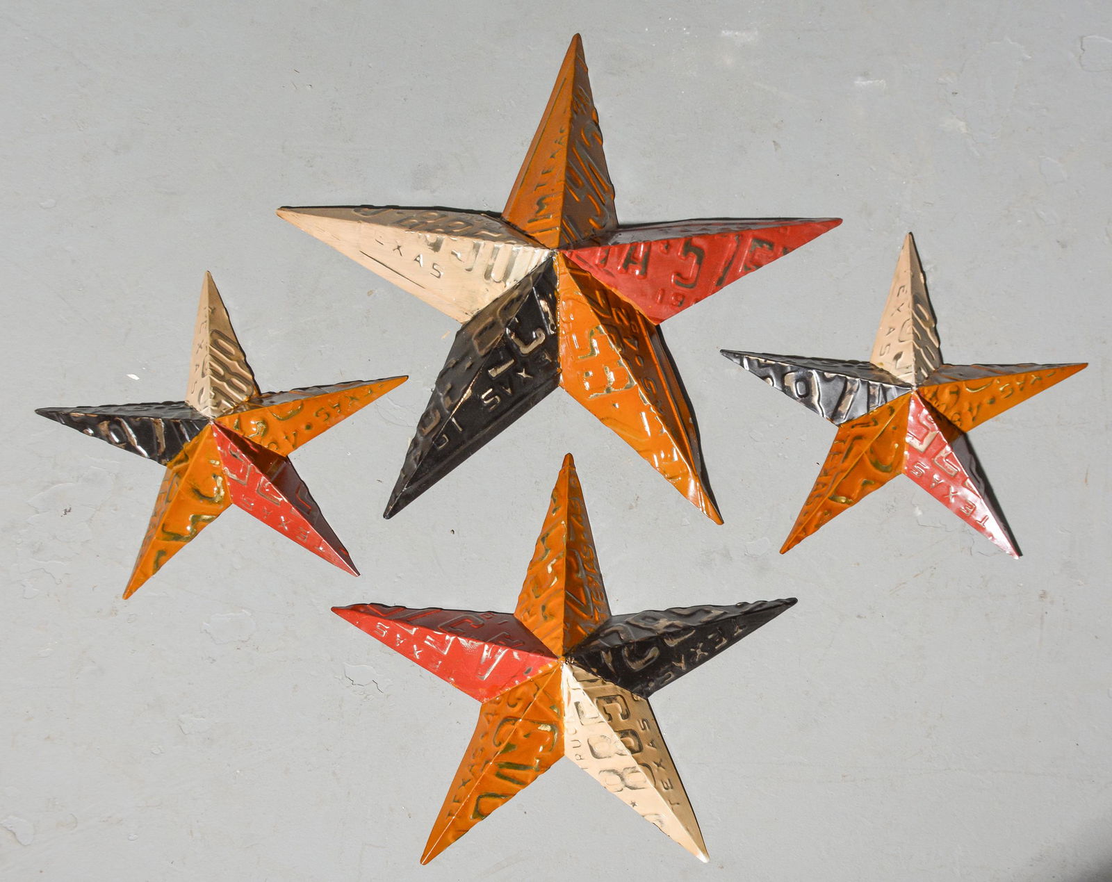 4 Assorted Metal License Plate Stars (1 of 3)