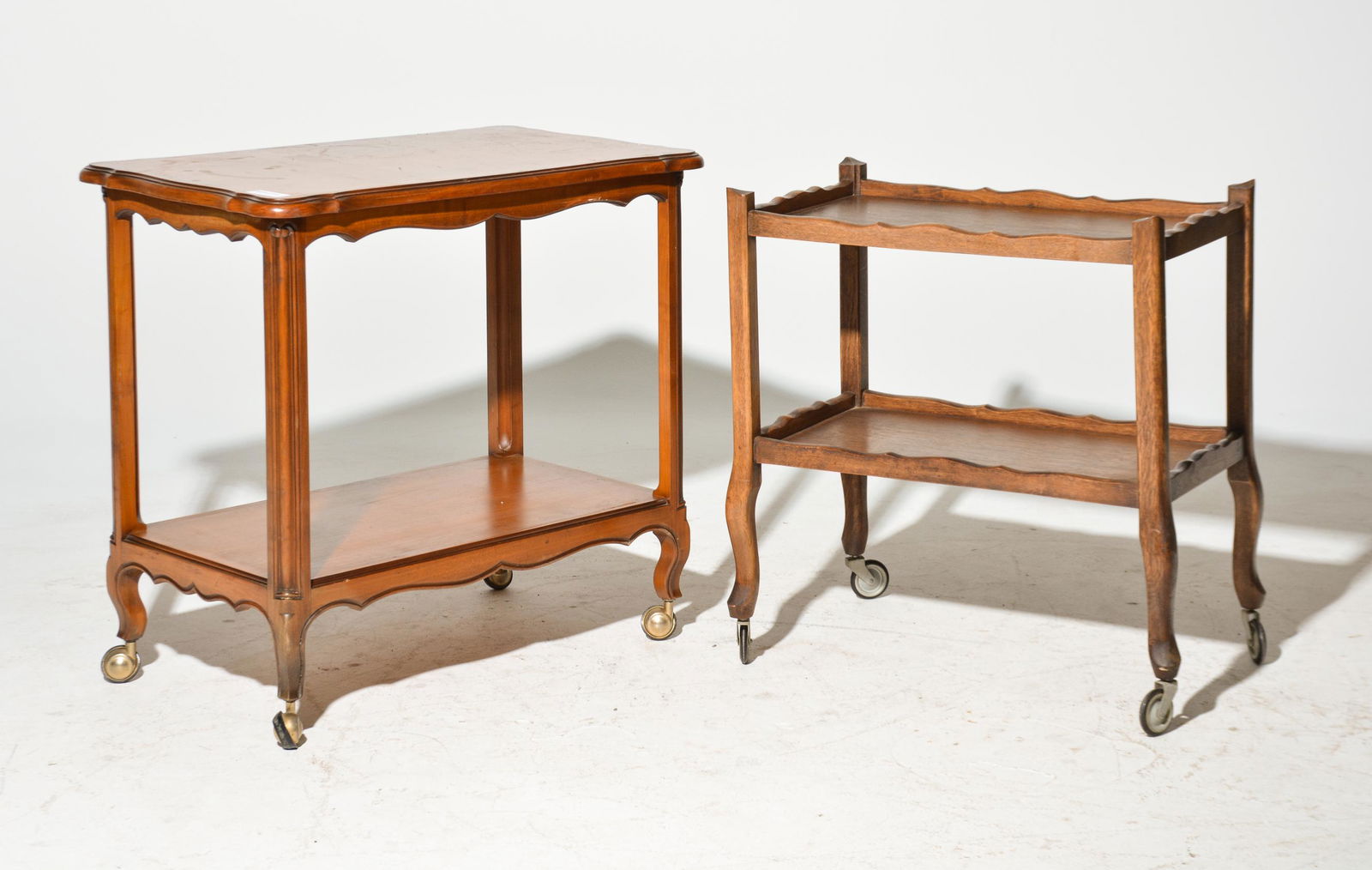 2 French Bar Carts: 2 French Bar Carts - 30 in tall x 32 x 20 and 29 in tall x 27 x 17