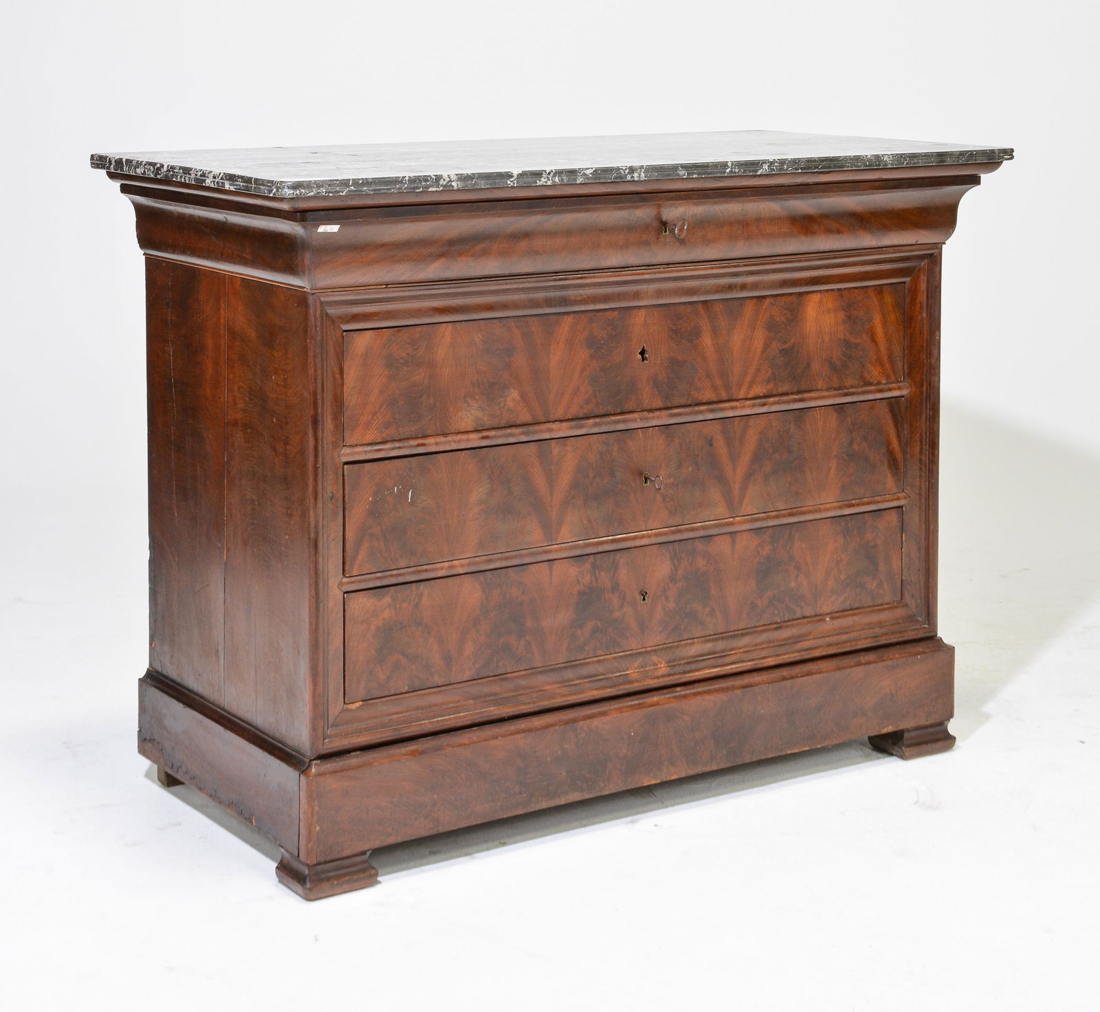 Louis Philippe Style Marble Top Mahogany Commode (1 of 4)