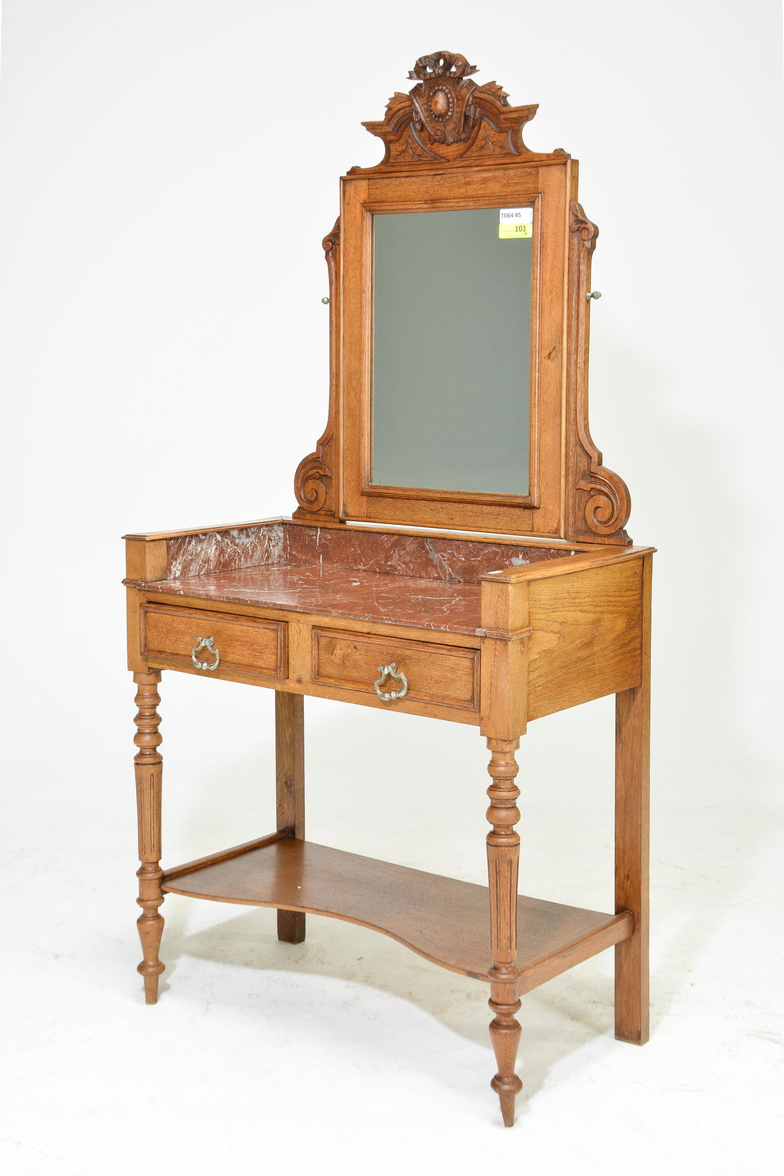 French Marble Top Mirror Back Dressing Table (1 of 4)
