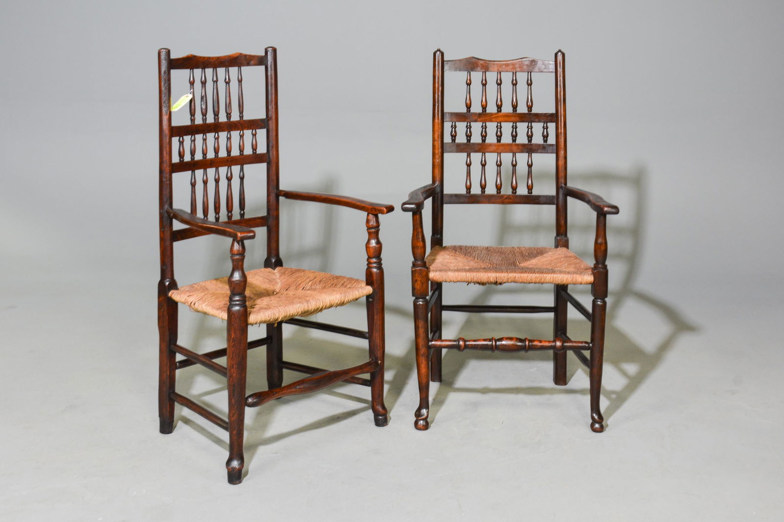 2 British Oak Rush Seat Arm Chairs (1 of 2)