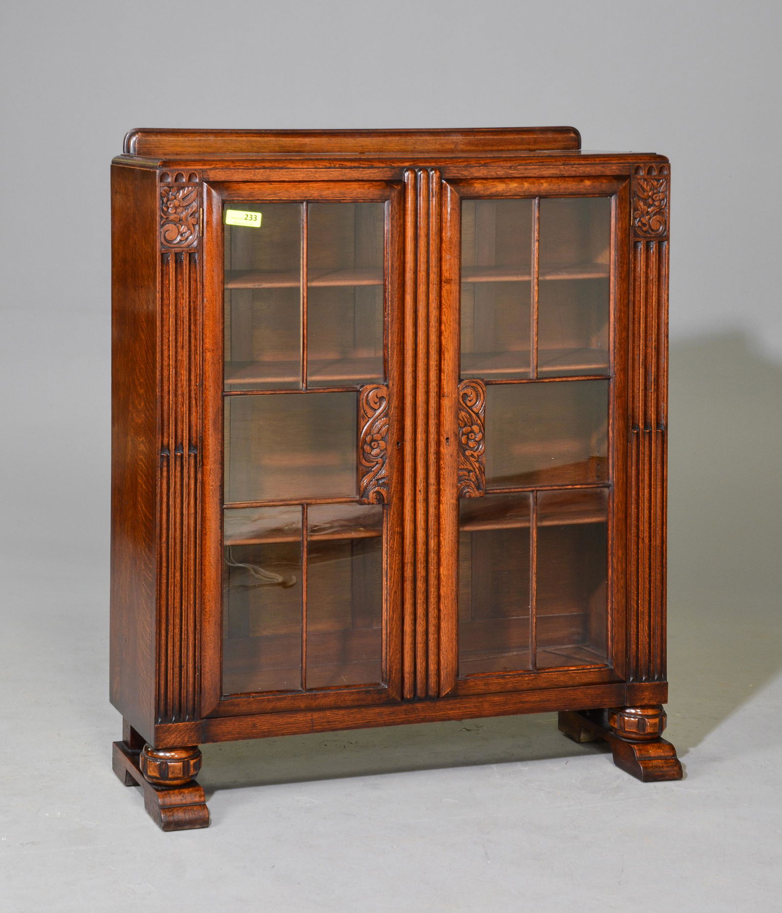 British Oak 2 Door Bookcase (1 of 3)