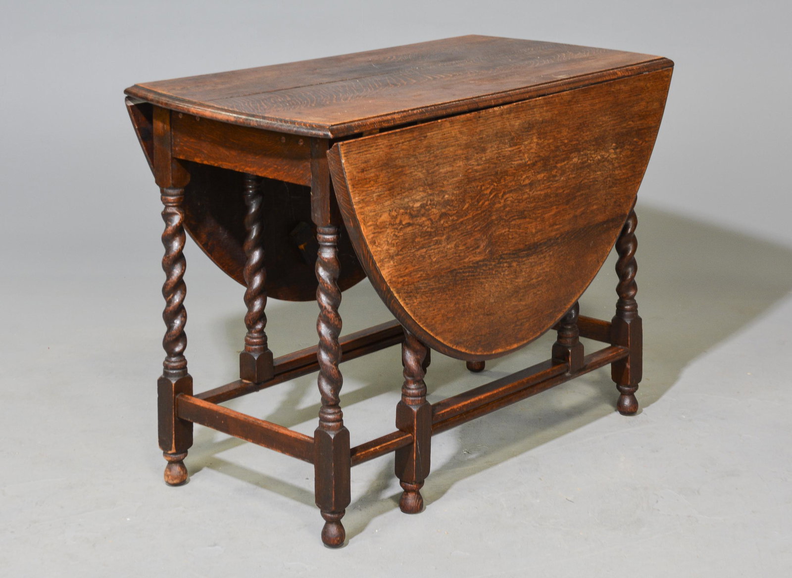 British Oak Barley Twist Drop Leaf Table: British Oak Barley Twist Drop Leaf Table - 30 in tall x 42 x 21, Leaves are 19 inches each