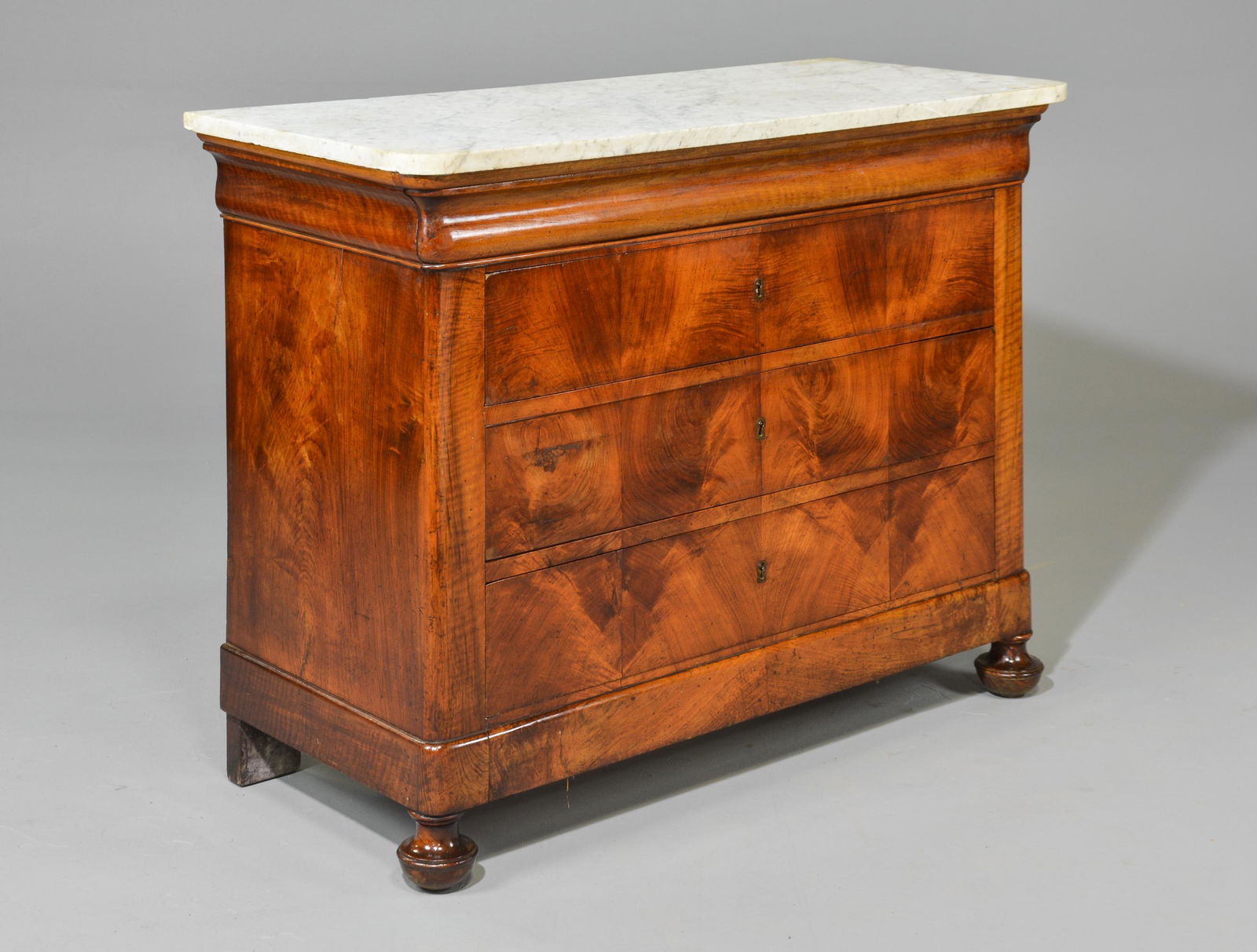 Louis Philippe Style White Marble Top Commode (1 of 4)