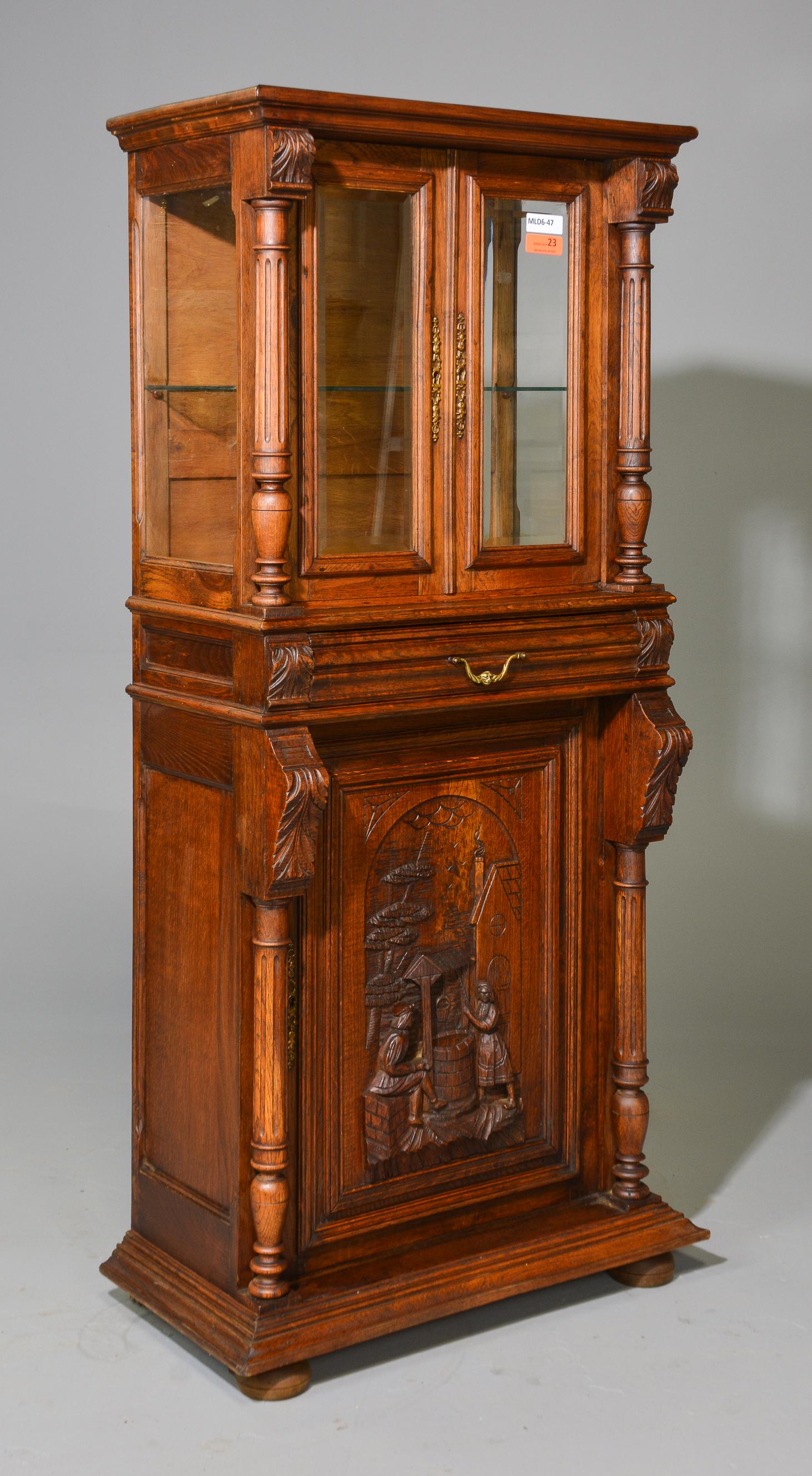 French Oak Display Cabinet / Showcase (1 of 4)