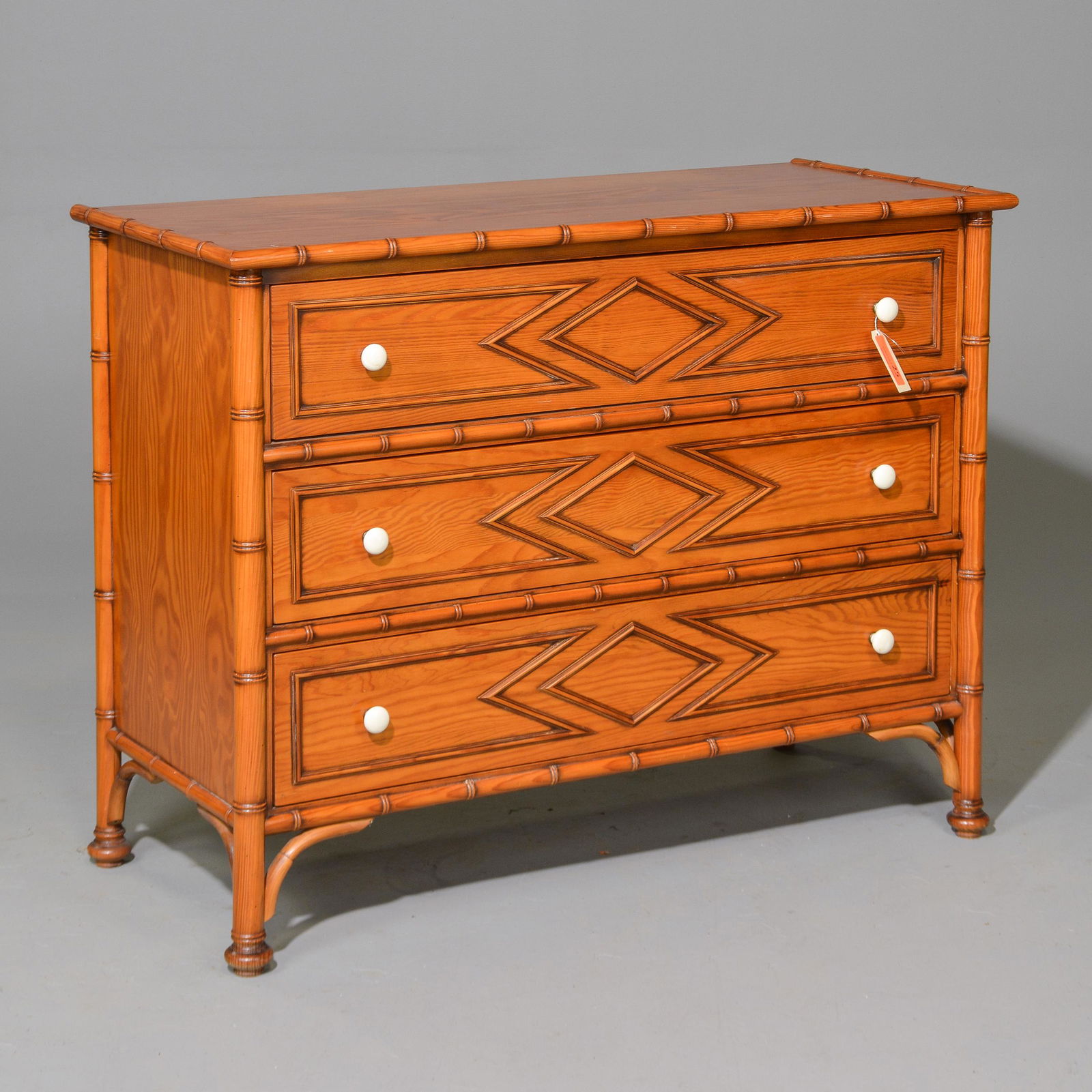 Faux Bamboo 3 Drawer Chest (1 of 3)