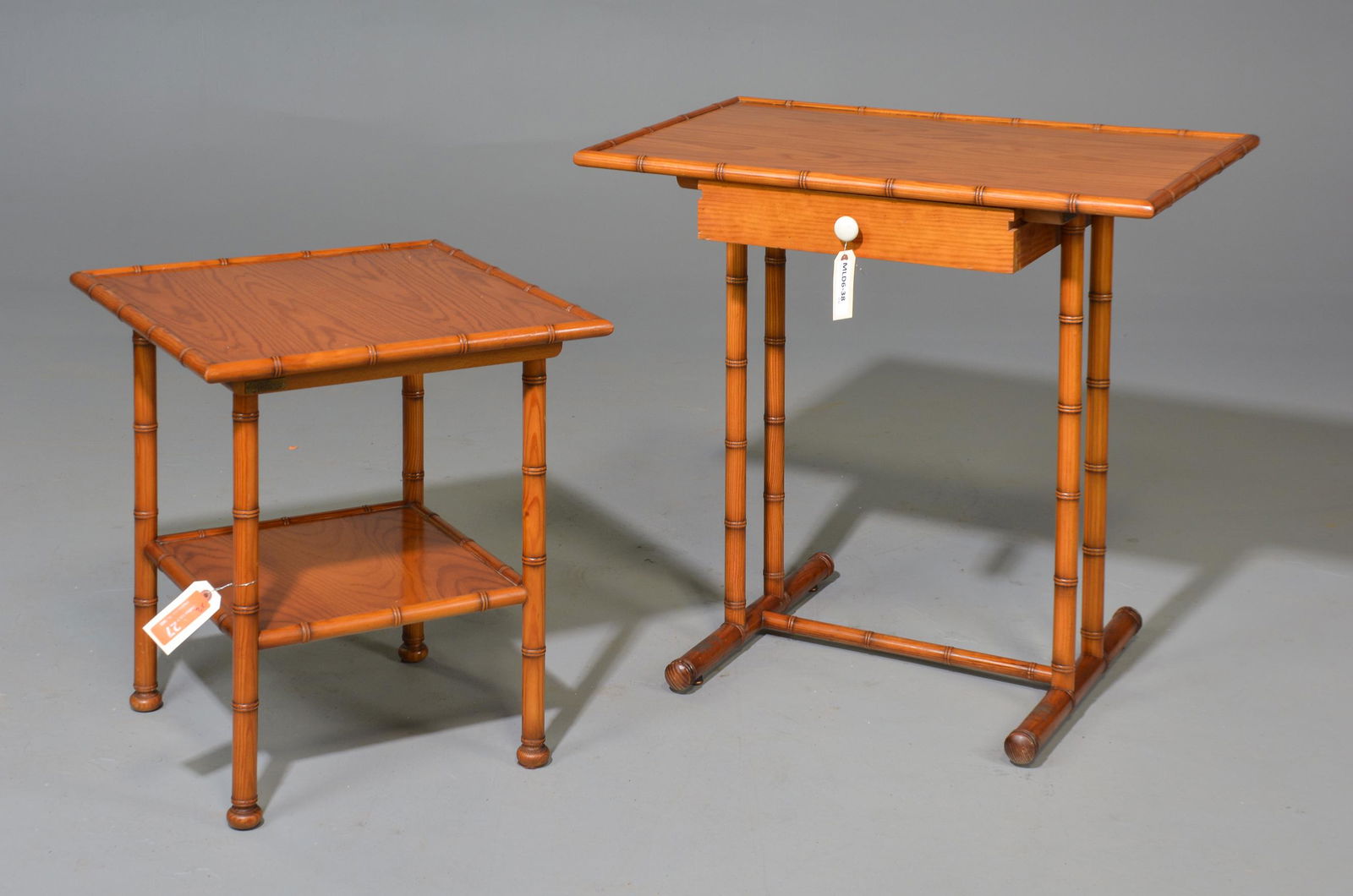 2 Faux Bamboo Occasional Tables (1 of 3)