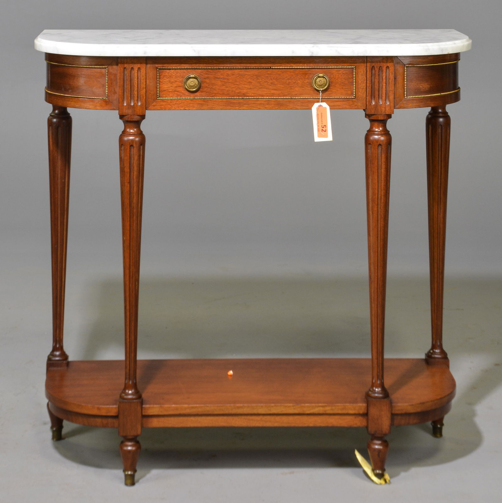 Louis XVI Style White Marble Top Hall Table (1 of 3)