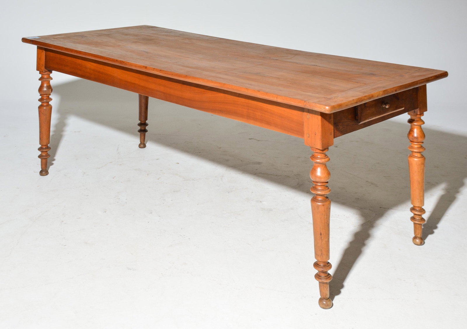 French Turned Leg Farm Table with Drawer (1 of 6)