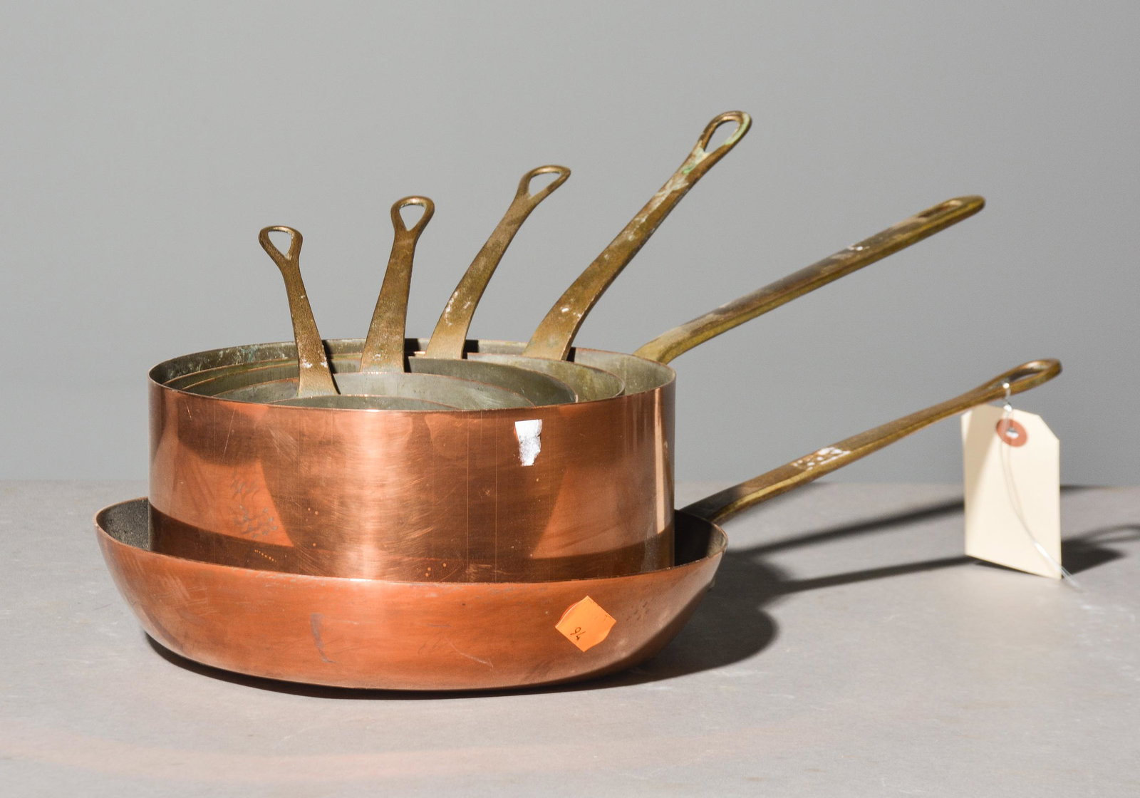 5 French Copper Sauce Pans & 1 Skillet Pan (1 of 3)