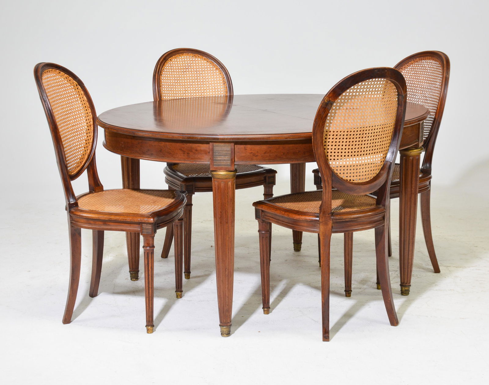 Louis XVI Style Oval Table & 4 Caned Chairs (1 of 5)