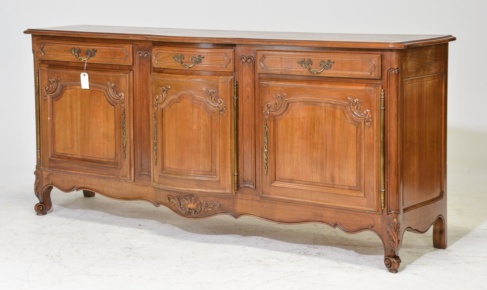 Louis XV Style Oak Sideboard / Enfilade: French Louis XV Style Oak Sideboard / Enfilade - 40 in tall x 89 x 23