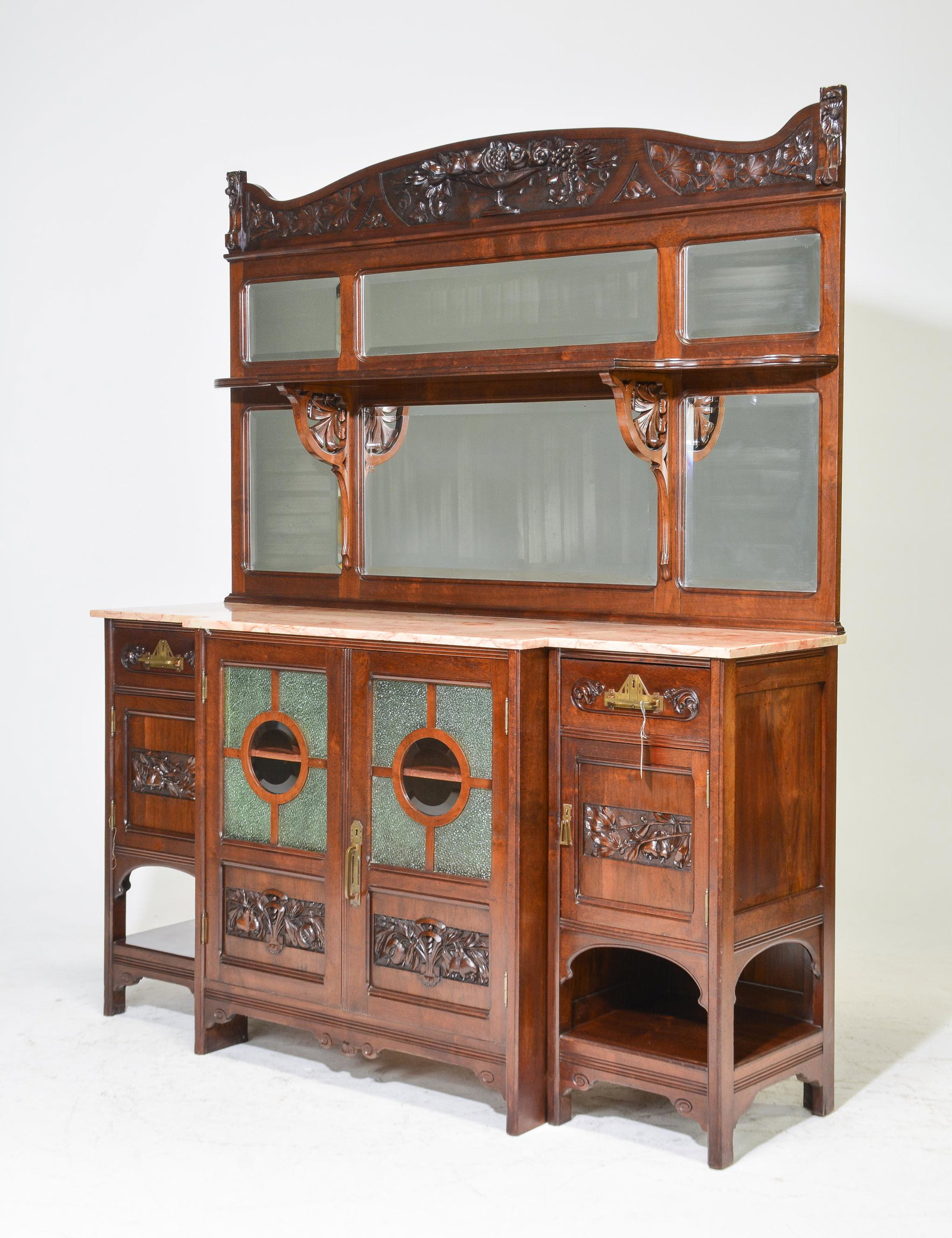 Marble Top High Mirror Back Server / Sideboard (1 of 10)