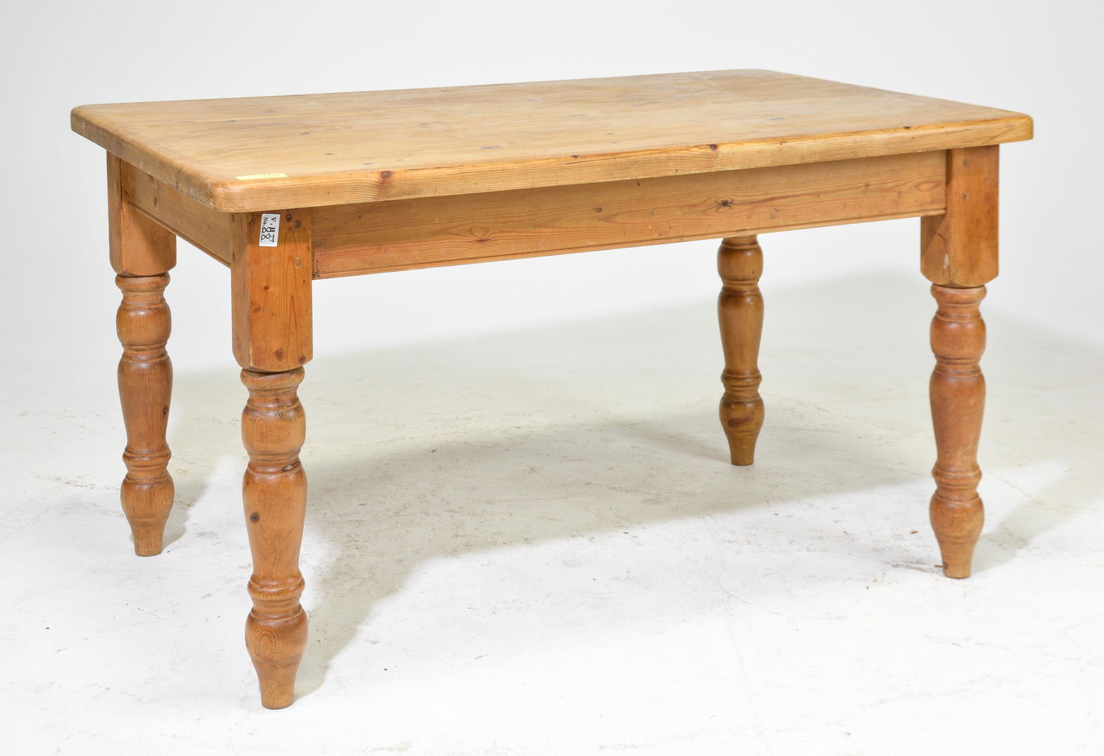 British Pine Table with Turned Legs (1 of 2)