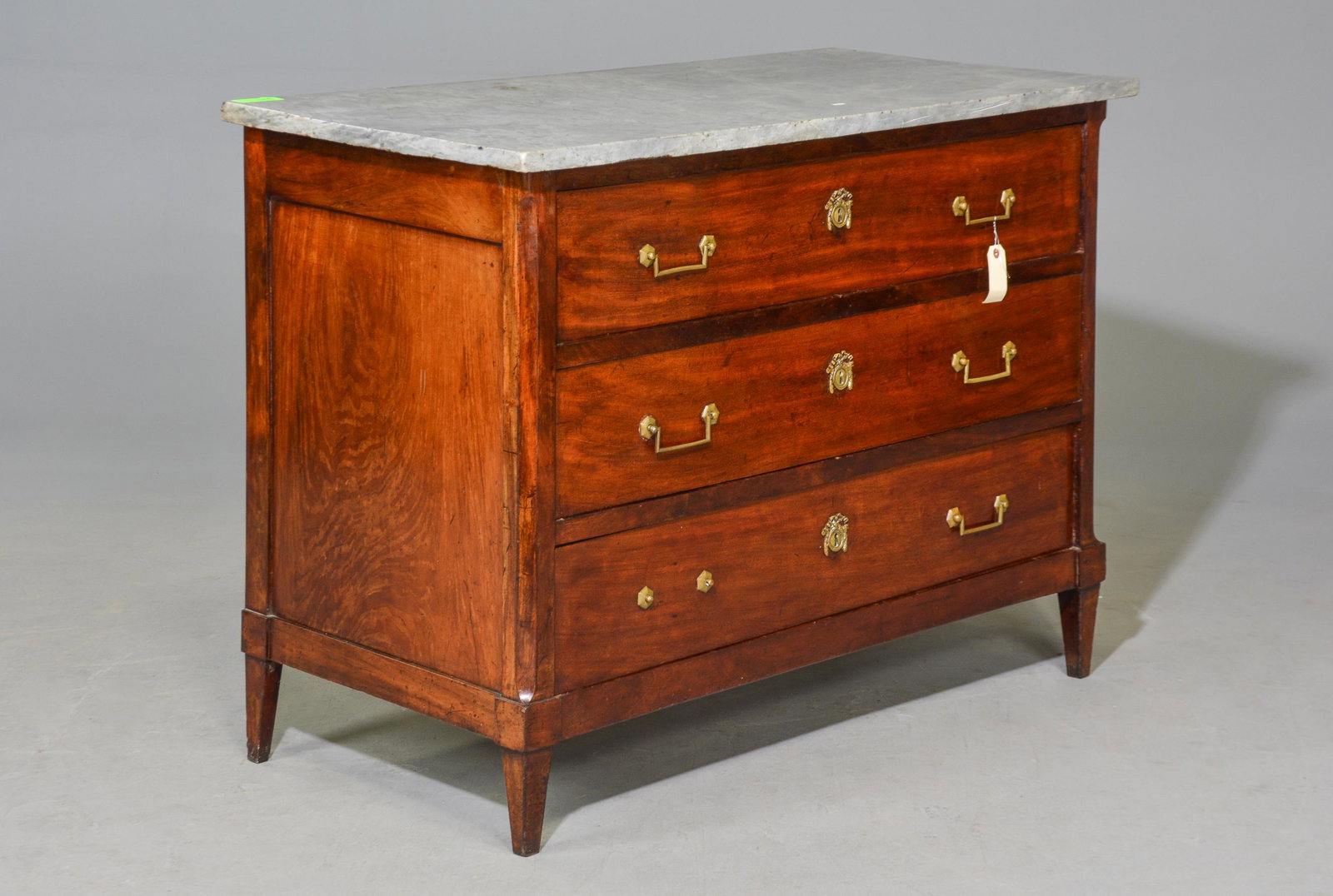 French Marble Top 3 Drawer Mahogany Chest (1 of 6)