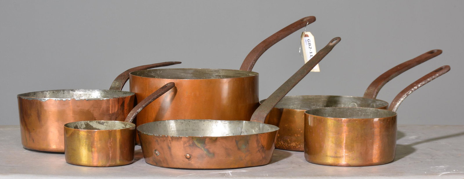 6 French Copper Sauce / Frying Pans (1 of 2)