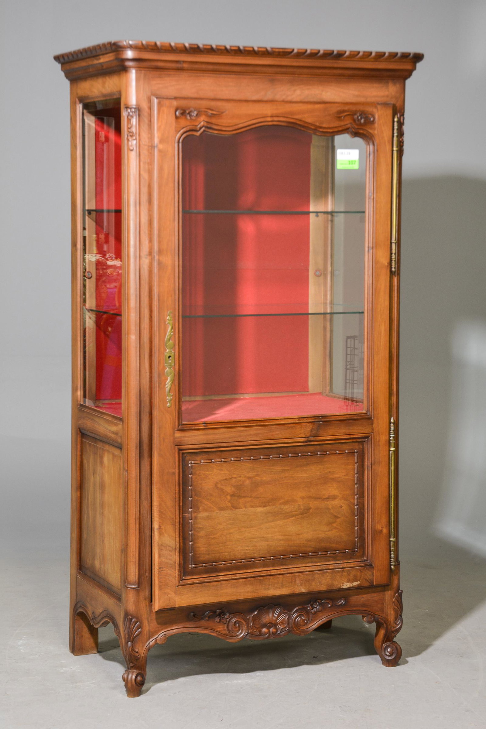 Louis XV Style Vitrine / Display Cabinet: French Louis XV Style Vitrine / Display Cabinet - 69 in tall x 37 x 21