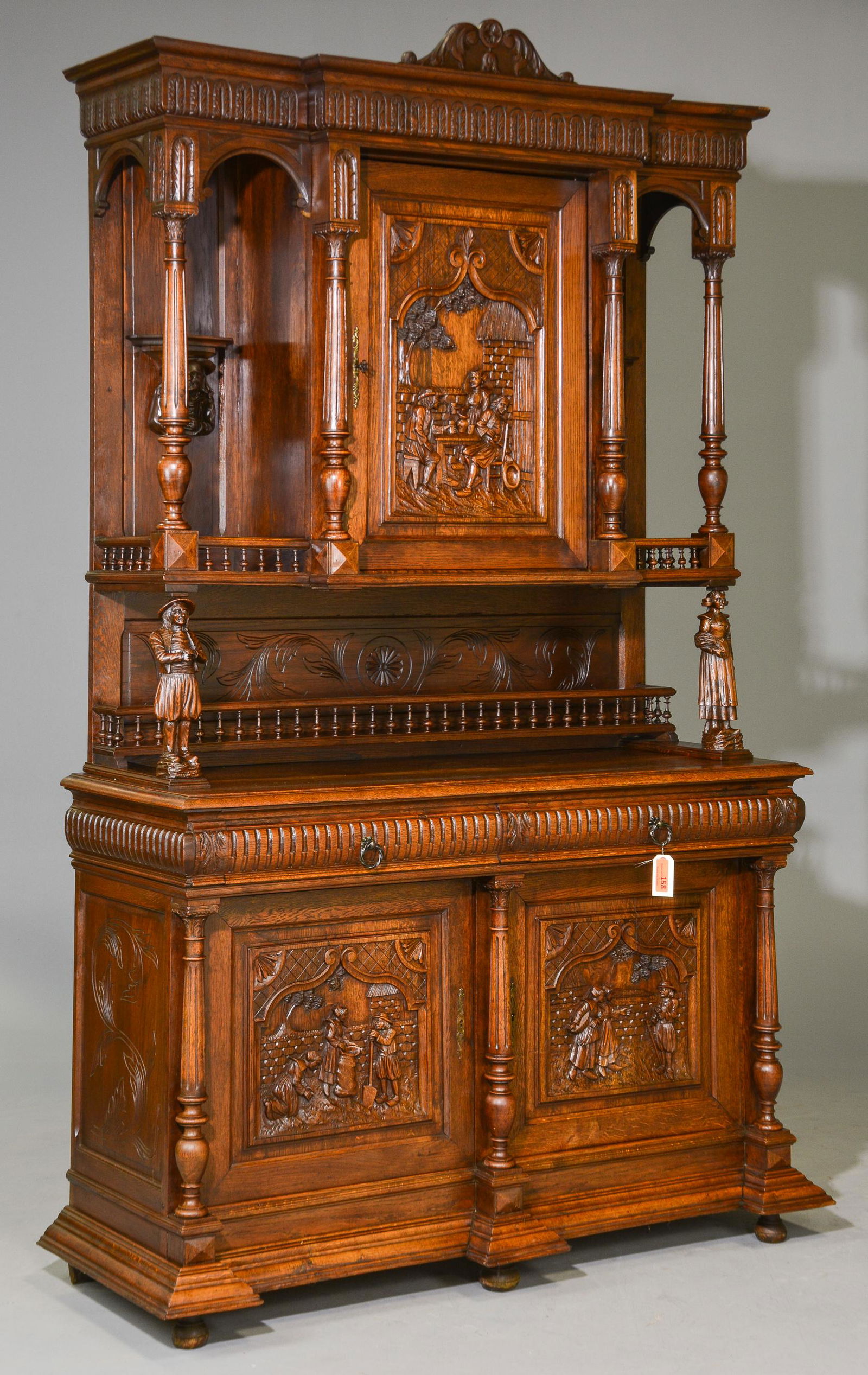 Breton Style Figural / Personage Double Buffet (1 of 11)