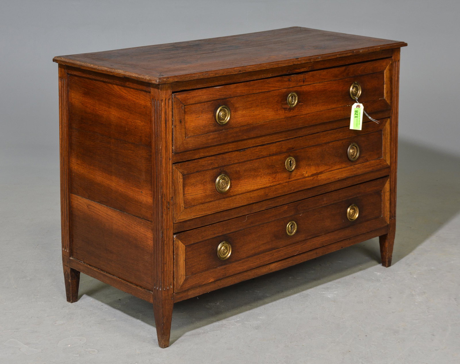 Louis XVI Style Walnut 3 Drawer Chest (1 of 5)