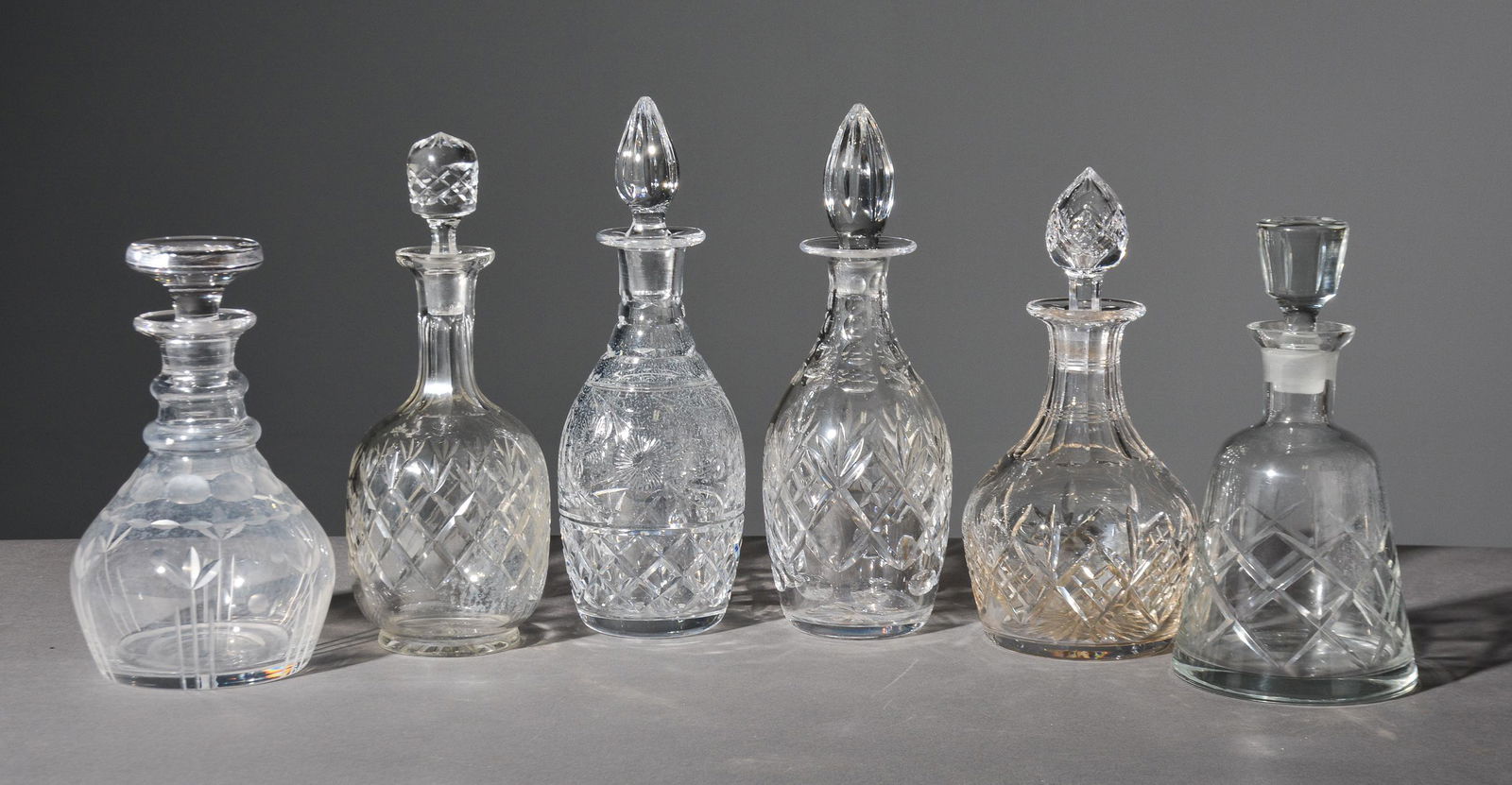 6 Assorted Cut Glass Decanters (1 of 4)