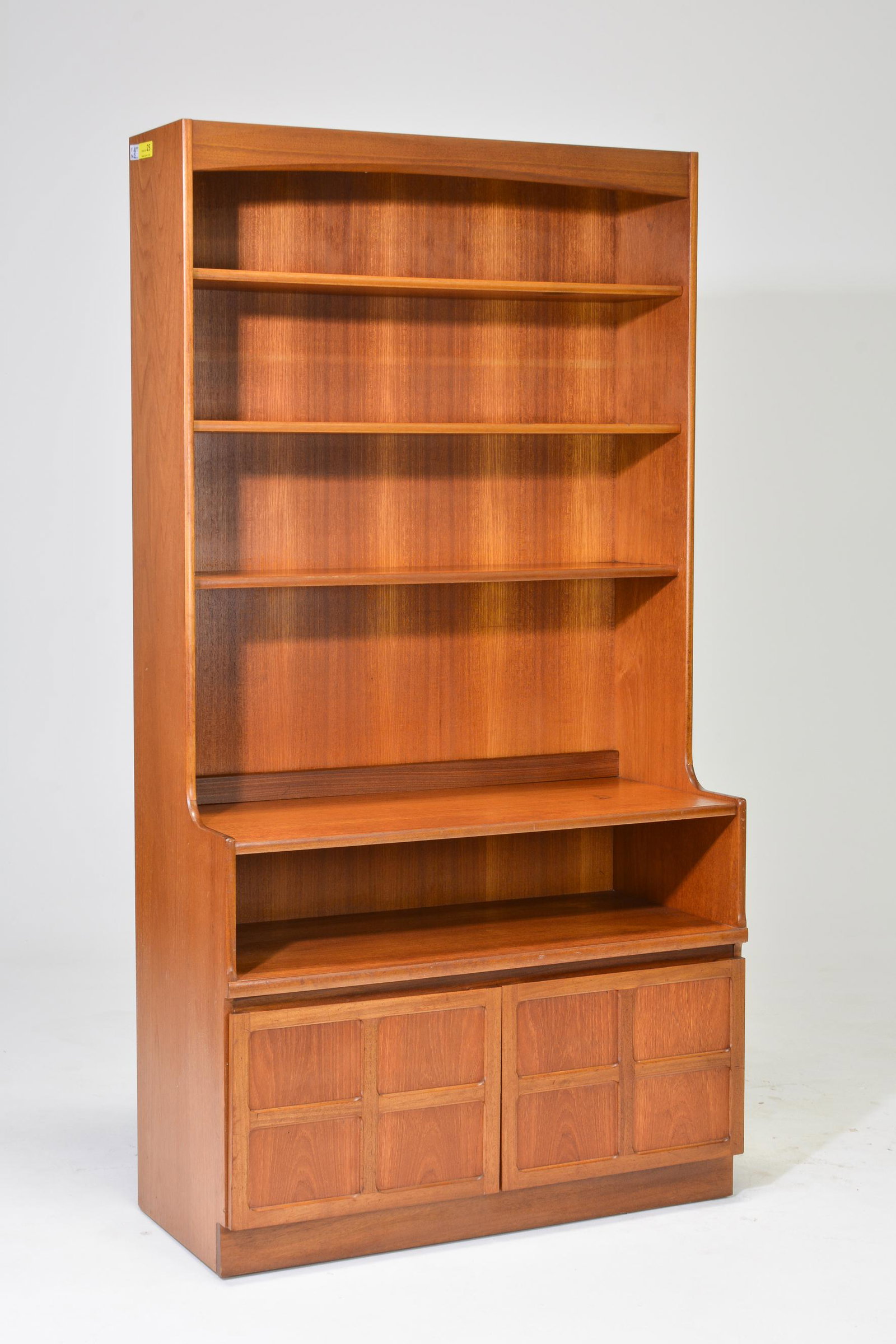 Mid Century Modern Bookshelf by Nathan Furniture: Danish Modern Style Bookshelf by British Maker Nathan - 77 in tall x 40 x 19