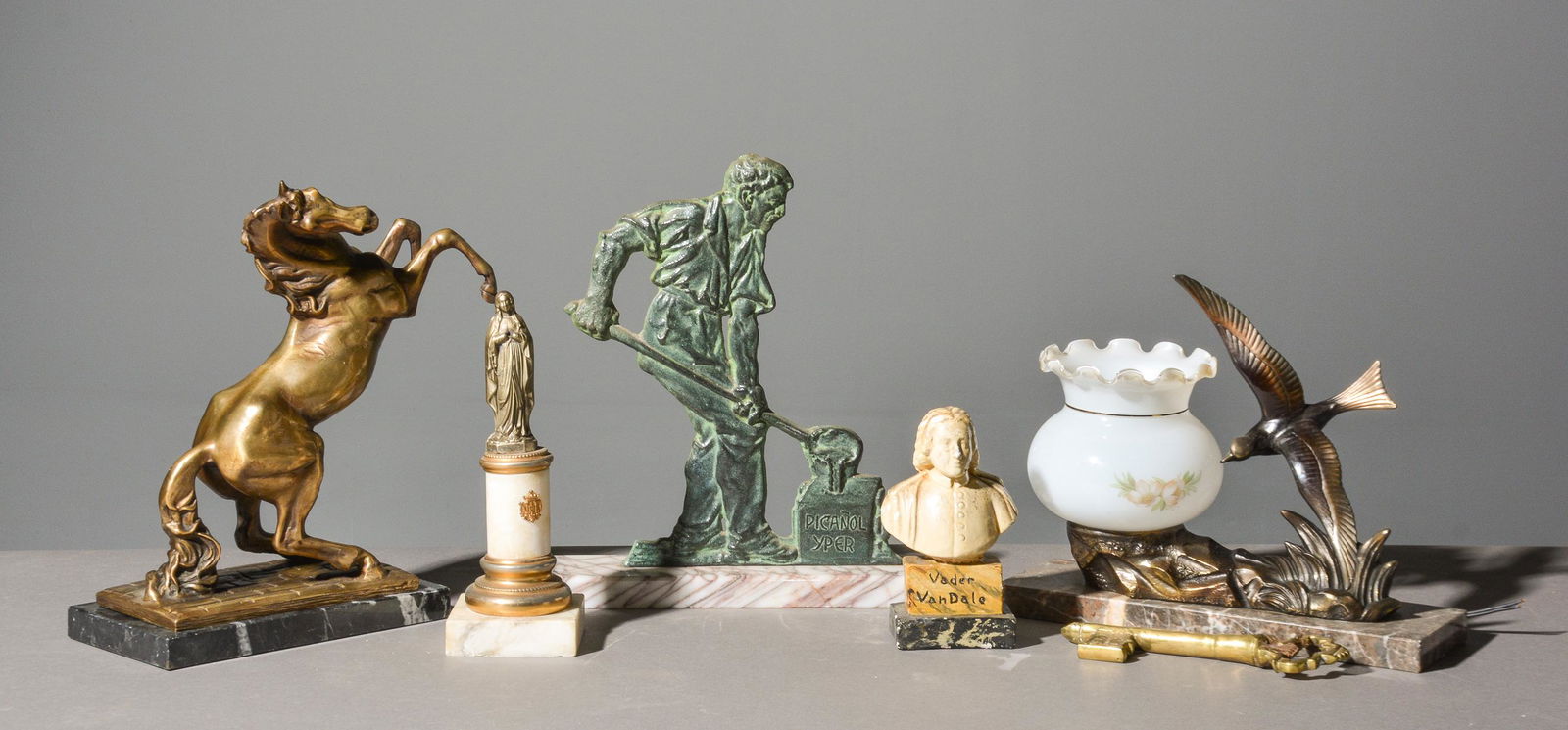 6pc - Art Deco Bird Lamp, Horse, Etc. (1 of 6)