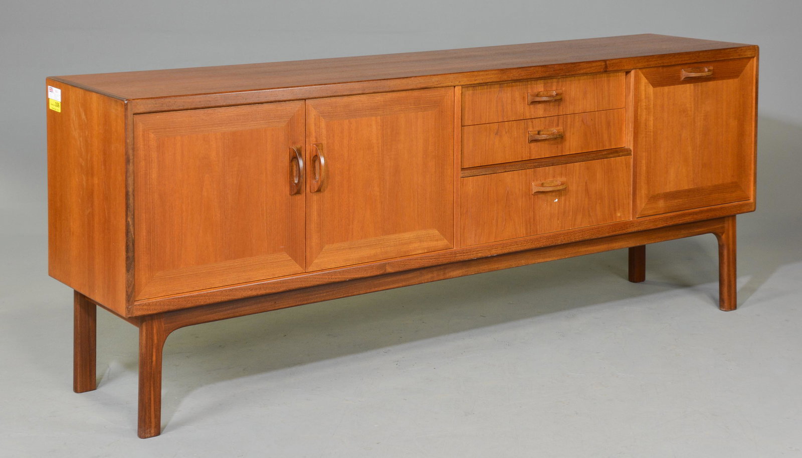 Mid Century Modern Sideboard - Gplan Sierra: This Danish Modern Style Teak Credenza is made by Mid Century Modern Furniture Maker G Plan ( Gplan ) & is part of their "Sierra" Range. 32 in tall x 81 x 19