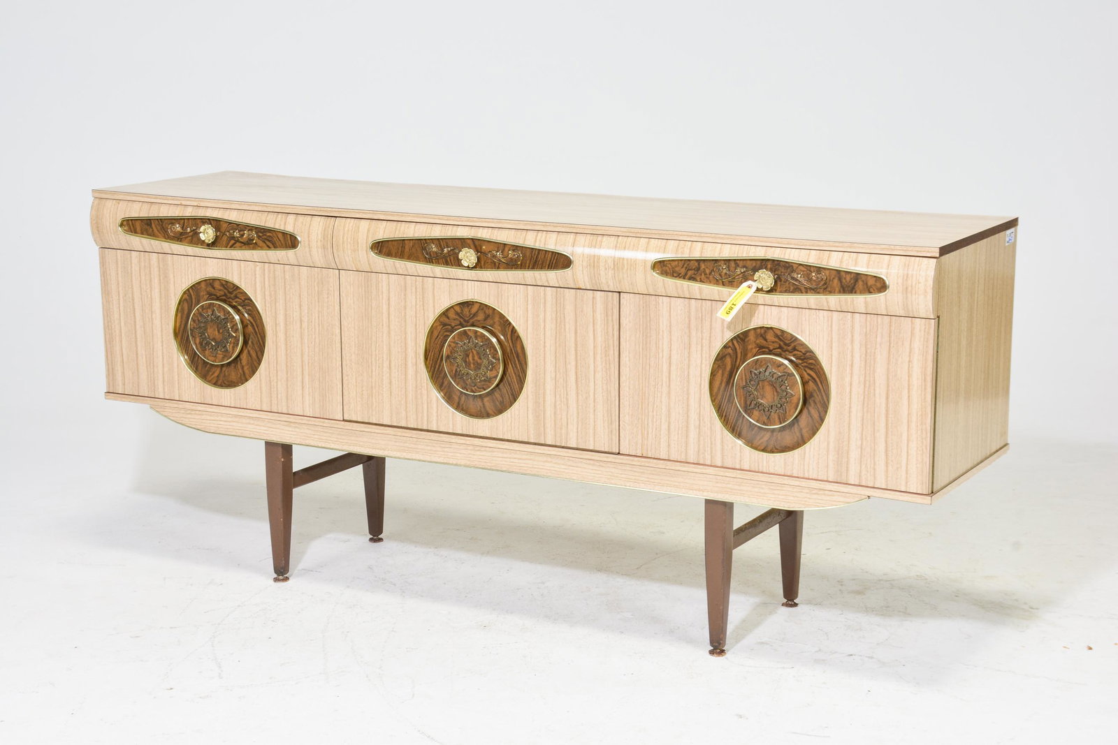 Mid Century Modern Laminate Sideboard: Danish Modern Style Laminate Sideboard - 31 in tall x 71 x 18