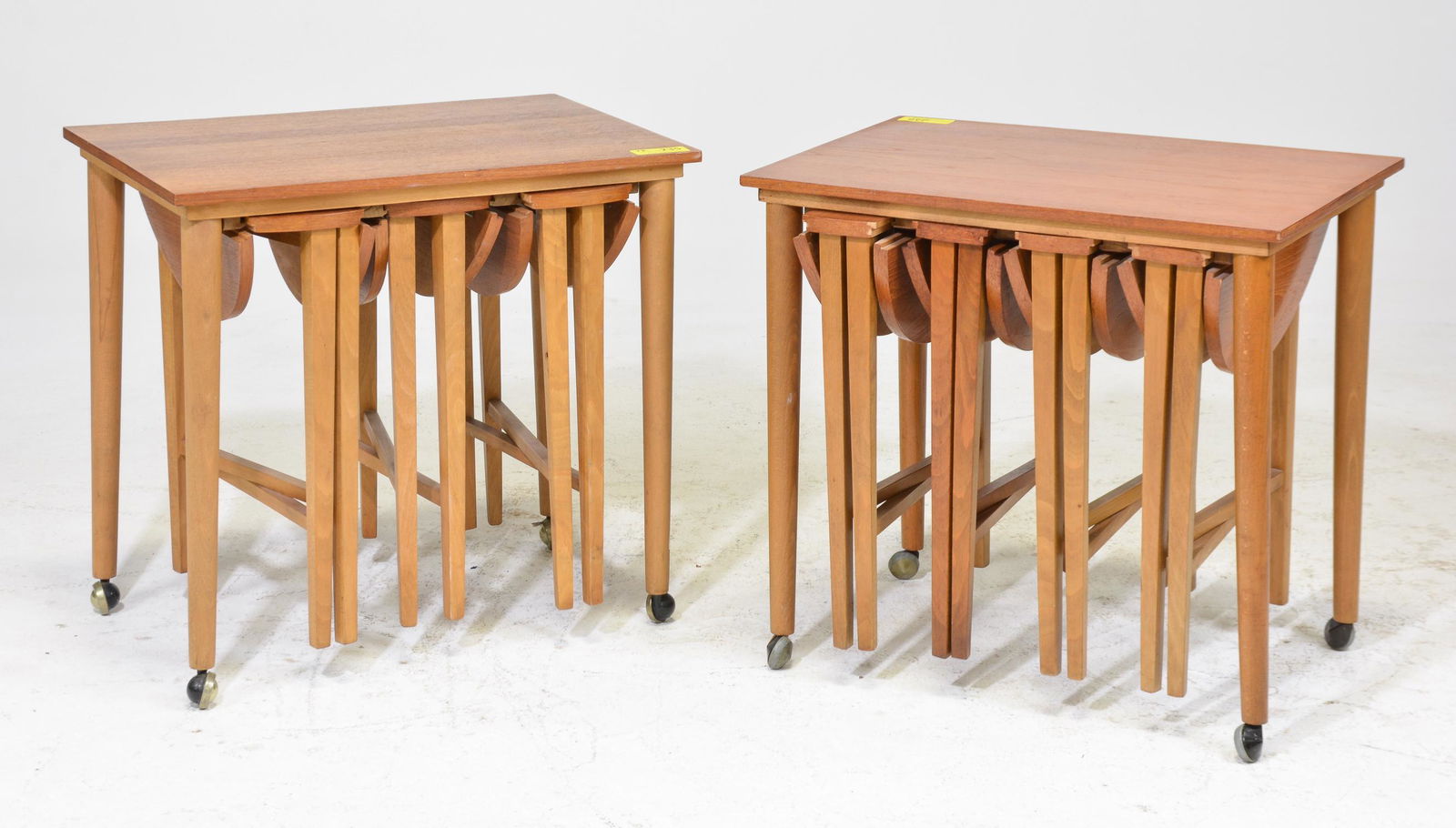 2 Sets Mid Century Modern Nest of Rolling Tables (1 of 3)