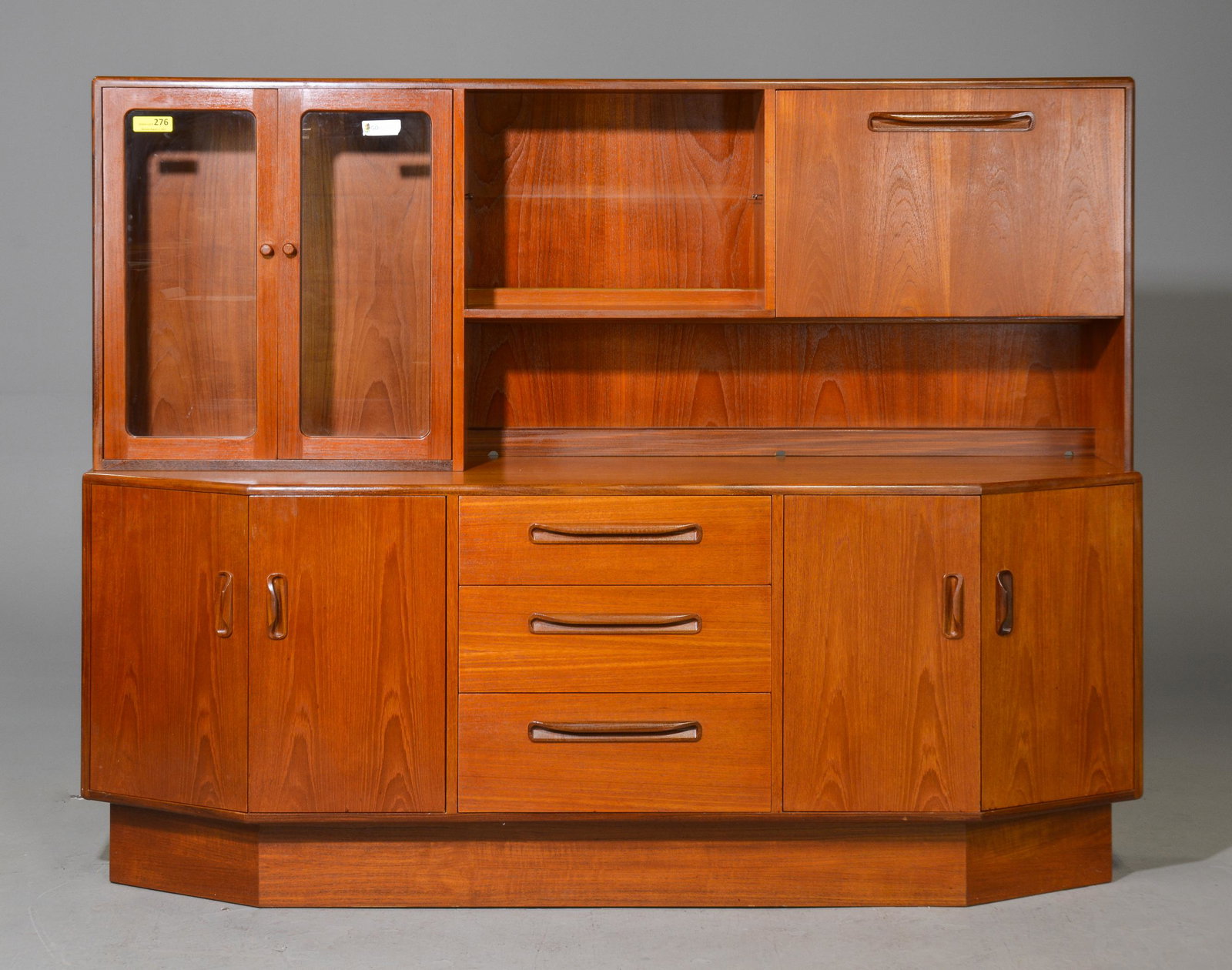 Mid Century Modern Cocktail Cabinet - Gplan: Danish Modern Style Teak Cocktail Cabinet / Hutch by G-Plan - 56 in tall x 73 x 18