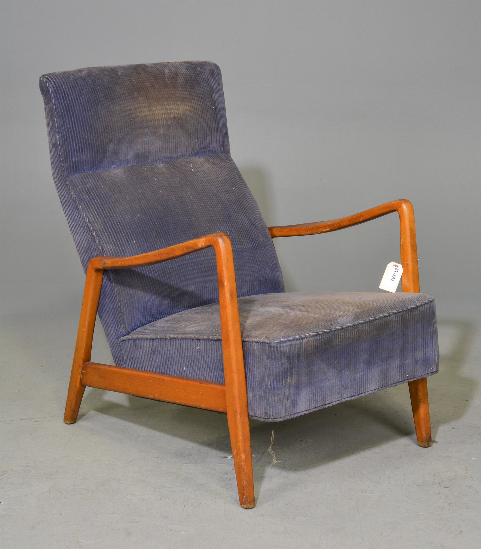 Mid Century Modern Upholstered Arm Chair: Danish Modern Style Upholstered Arm Chair - 35 in tall x 27 x 33